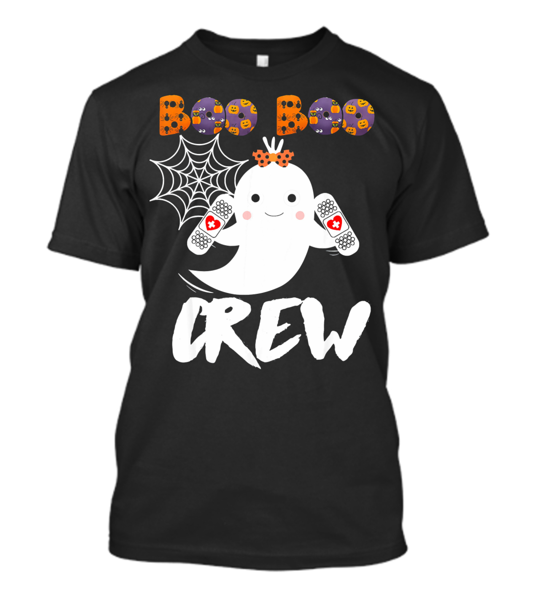 Boo Boo Crew Ghost With Bandages And Spider Web T-Shirt