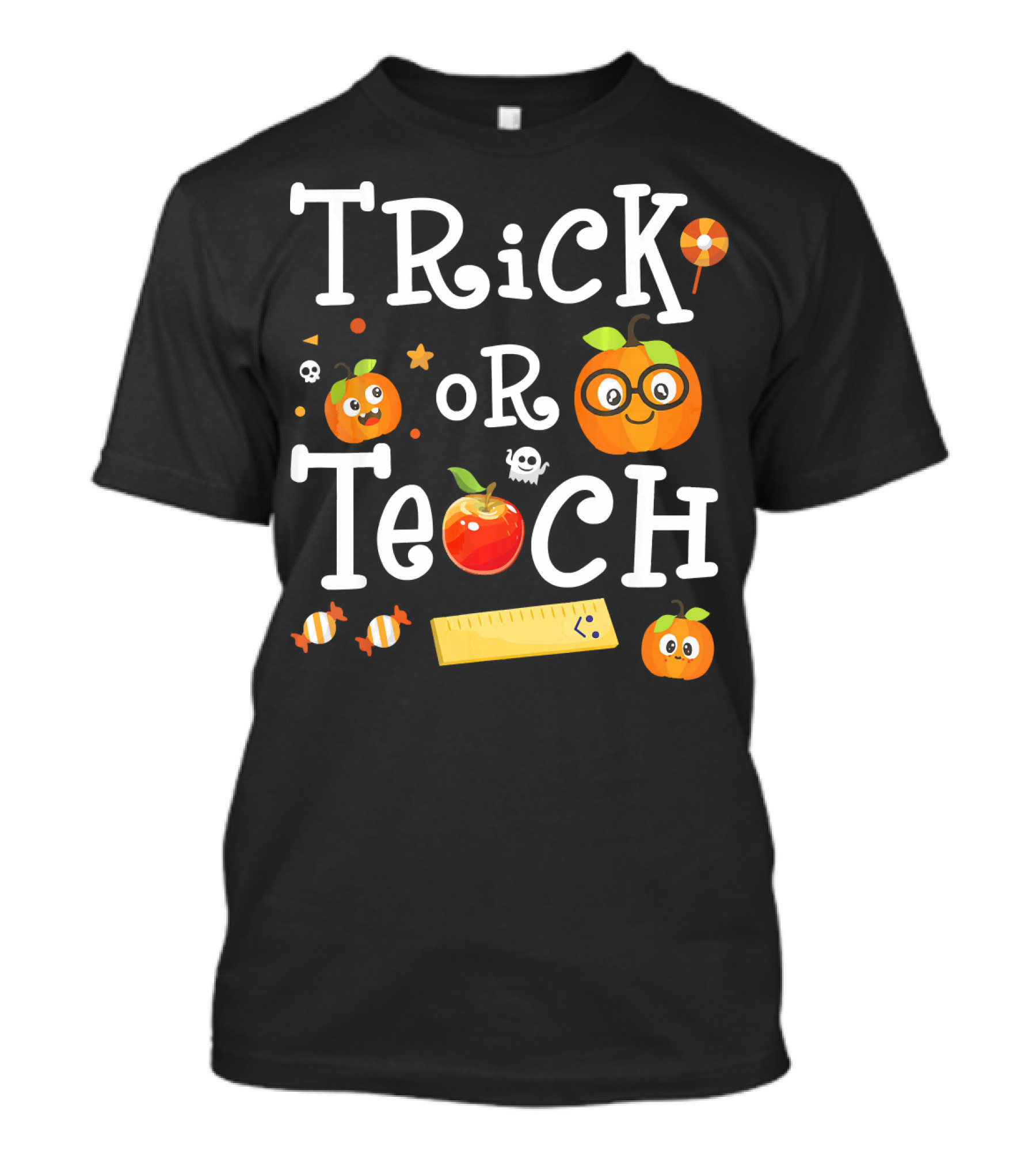 Trick Or Teach Scary Pumpkin Student Halloween T-Shirt