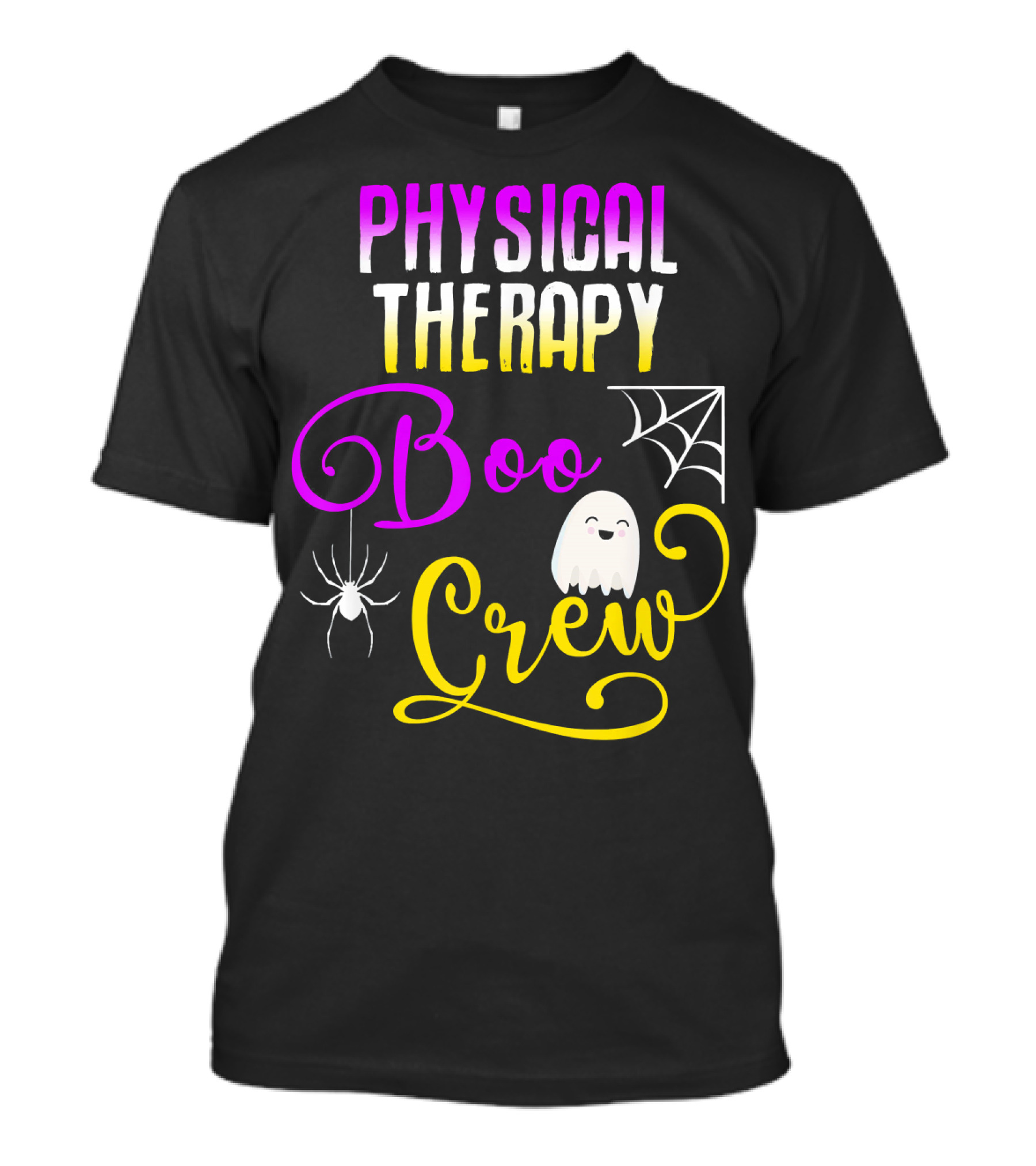 Physical Therapy Boo Crew Halloween Ghost Spider Web T-Shirt