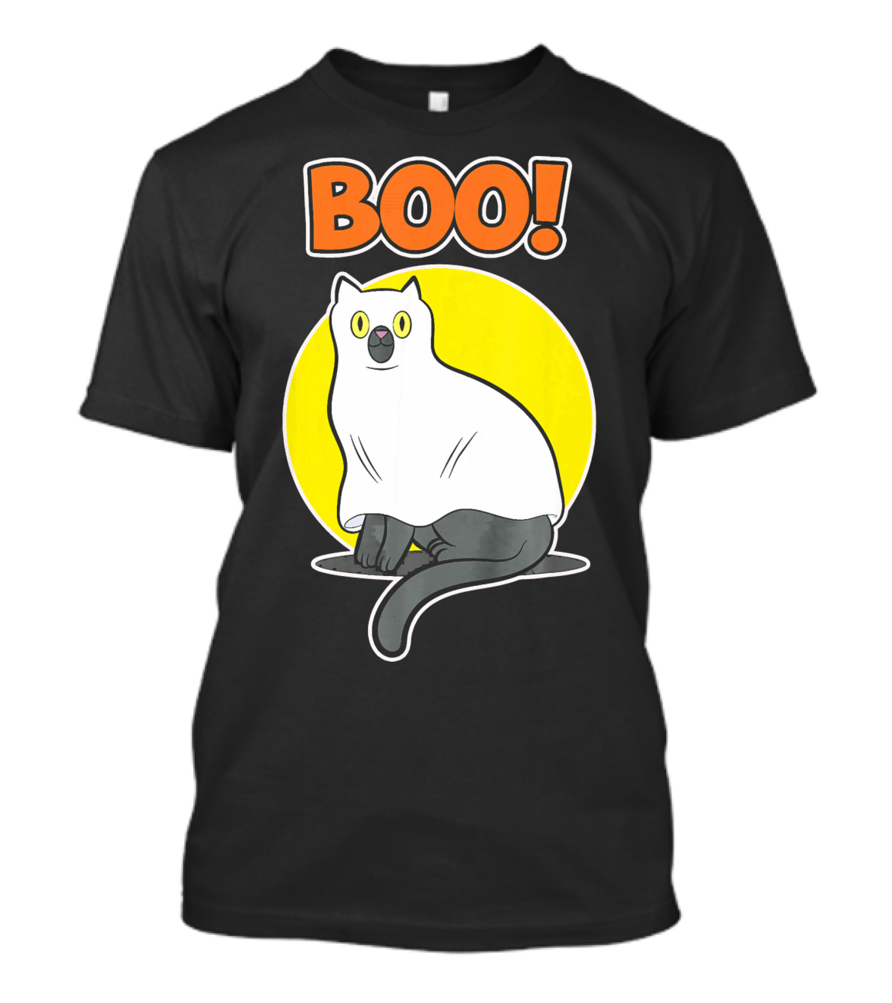 Boo Cat Ghost Halloween Party Fun T-Shirt