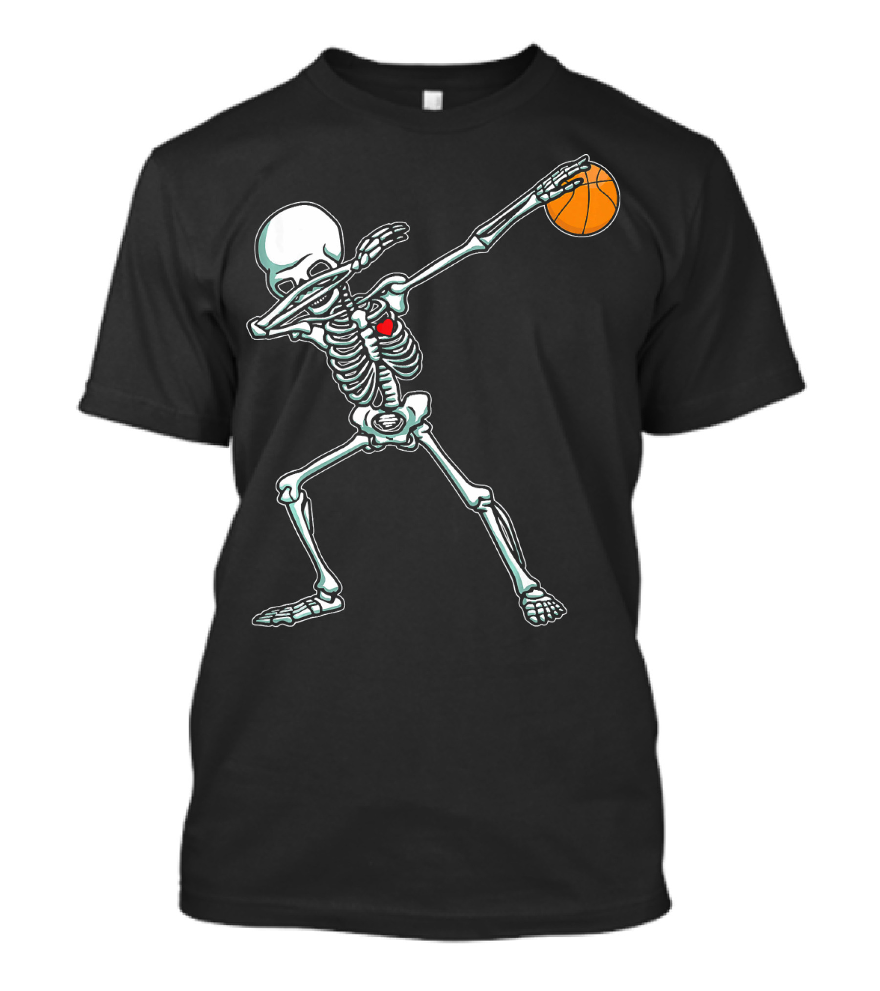 Dabbing Skeleton With Basketball T-Shirt