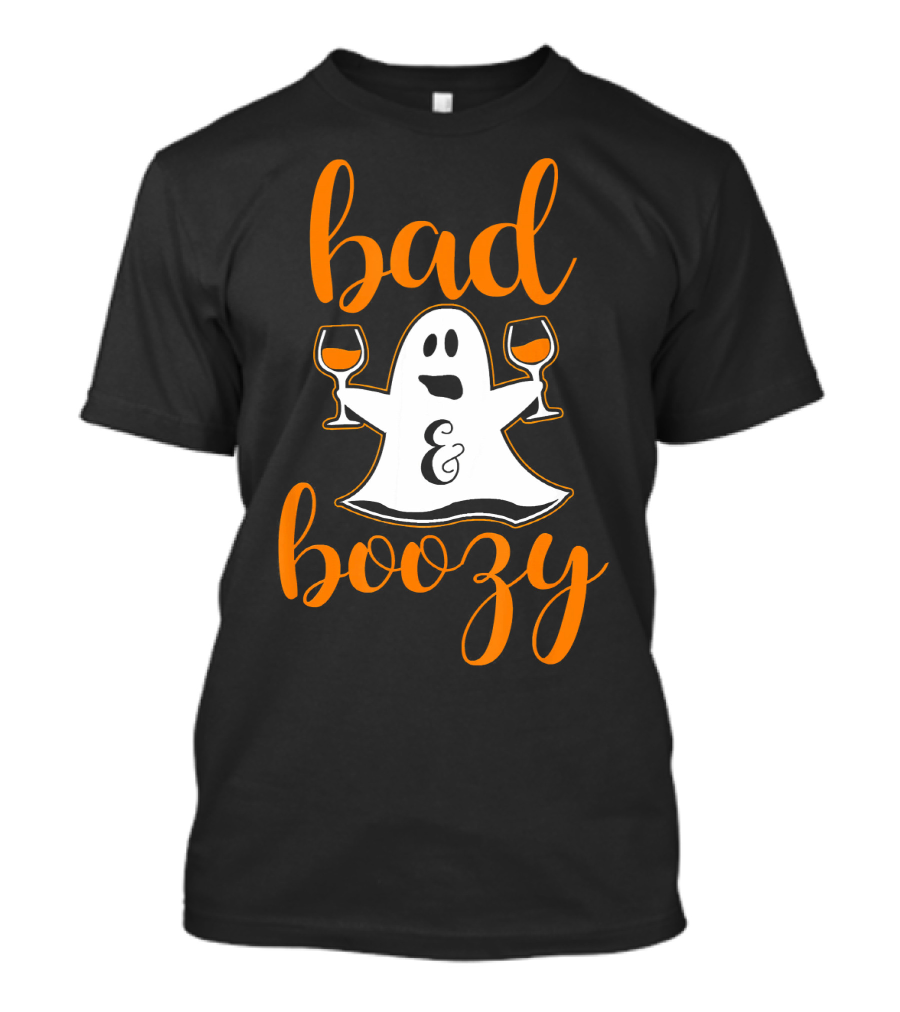 Bad And Boozy Ghost Halloween T-Shirt