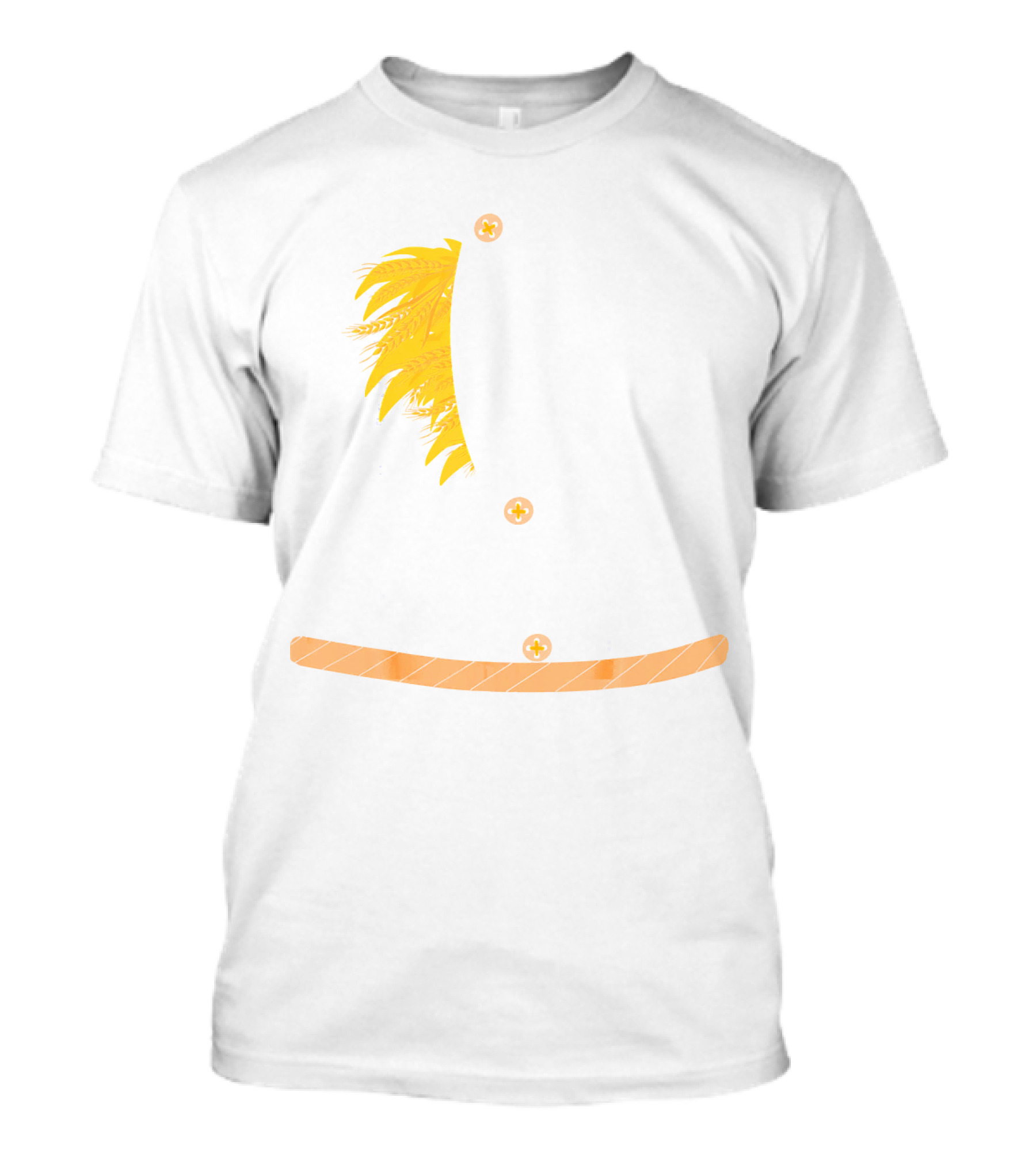 OZ Halloween Scarecrow Costume Elements With Straw Hat And Button Accents T-Shirt