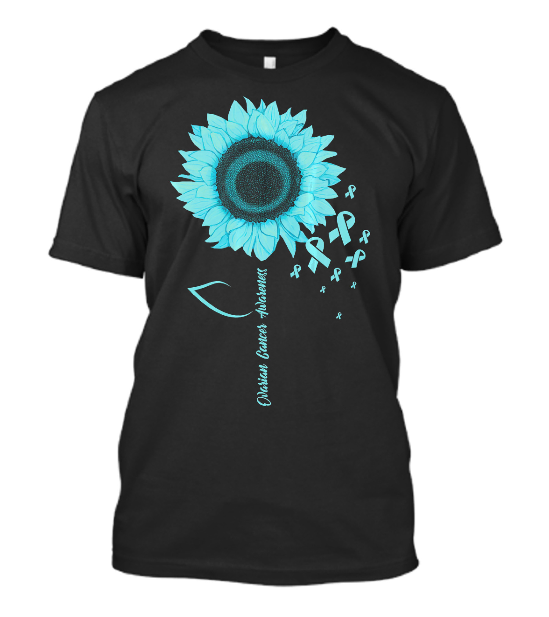 Ovarian Cancer Awareness Sunflower Ribbon T-Shirt