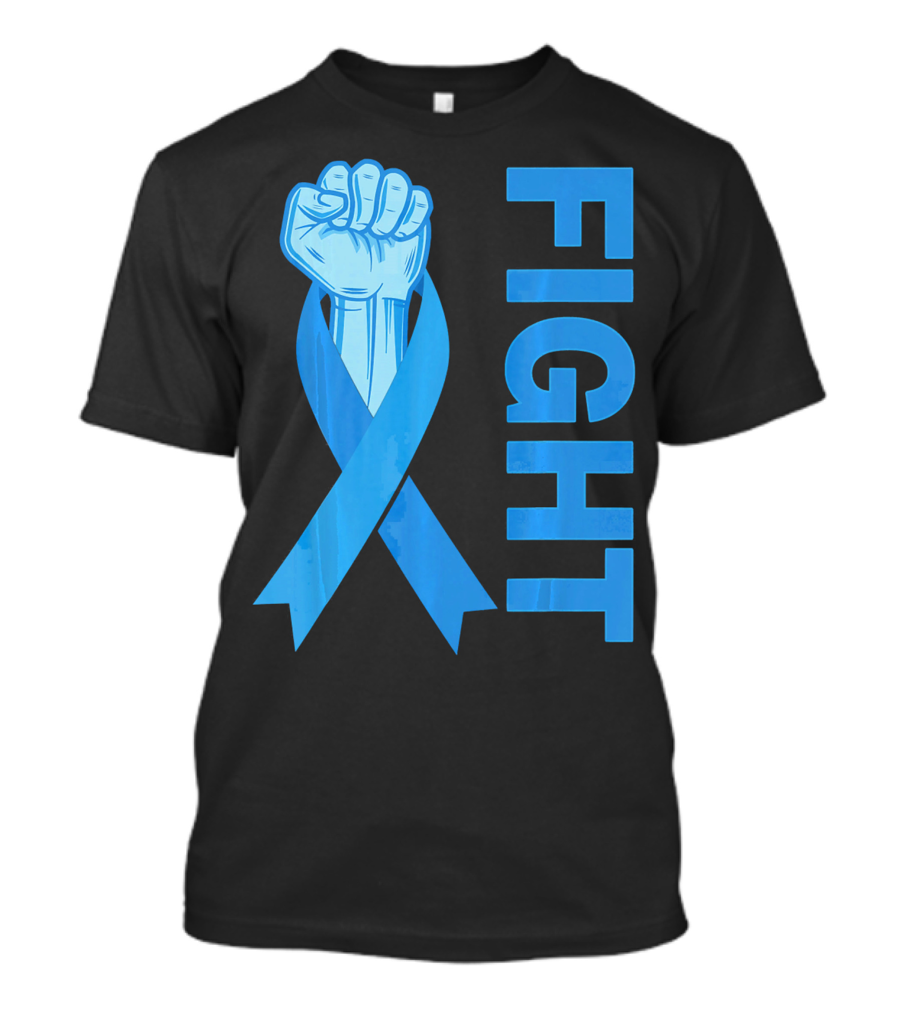 Fight Support Colon Cancer Awareness Rib Symbol Fist T-Shirt