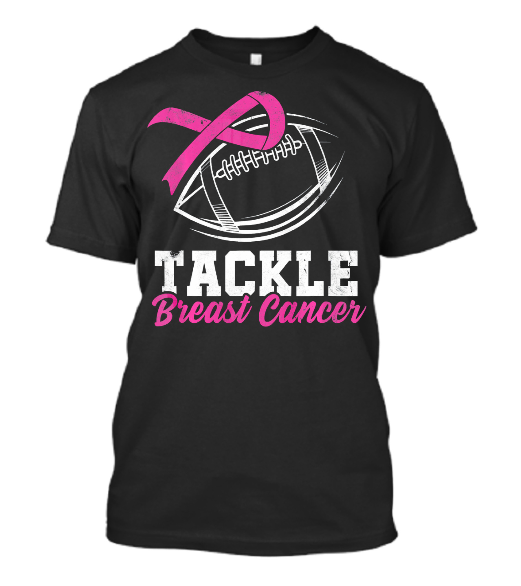 Tackle Breast Cancer Football Awareness Pink T-Shirt