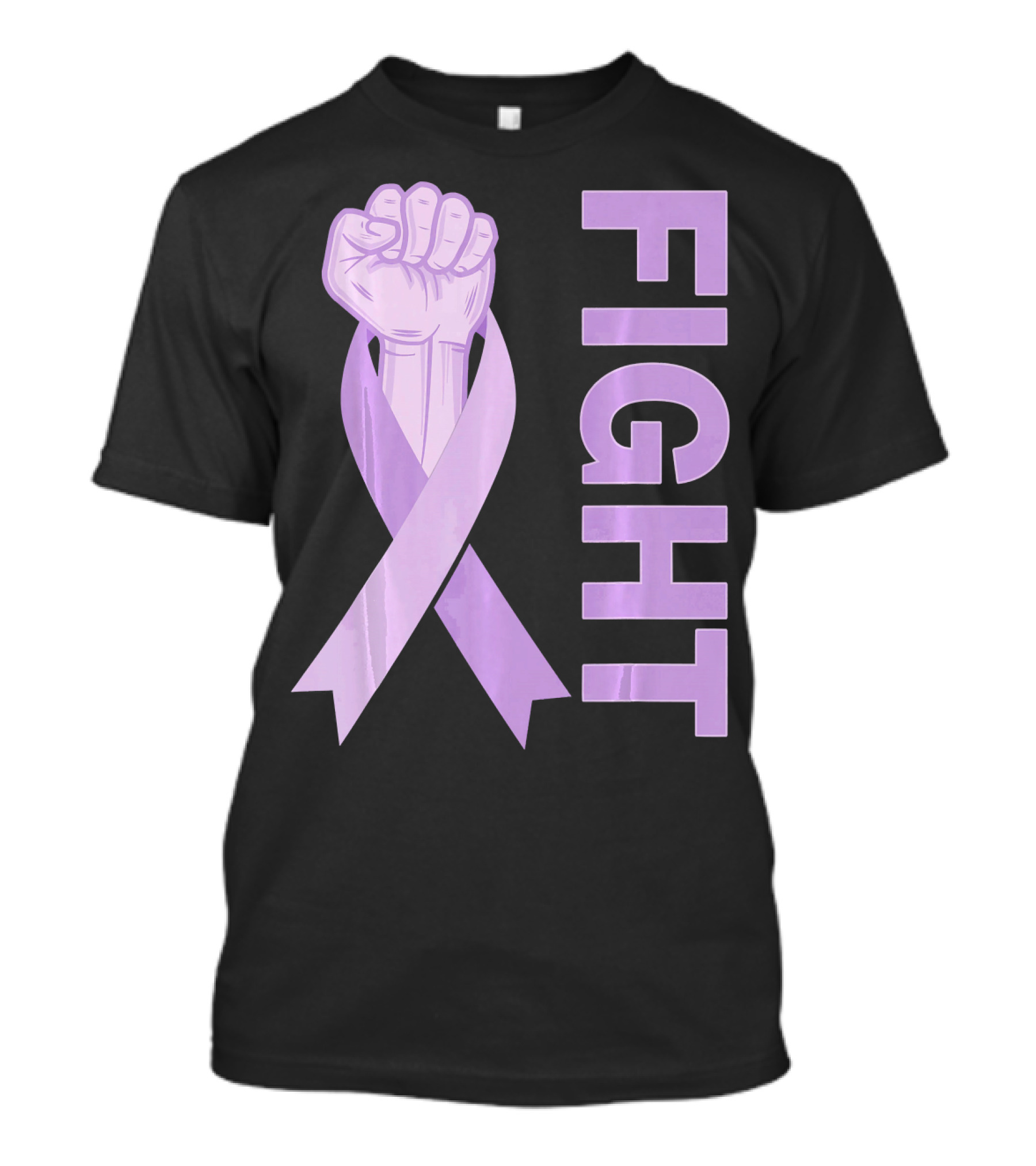 Fight Testicular Cancer Purple Ribbon Fist T-Shirt