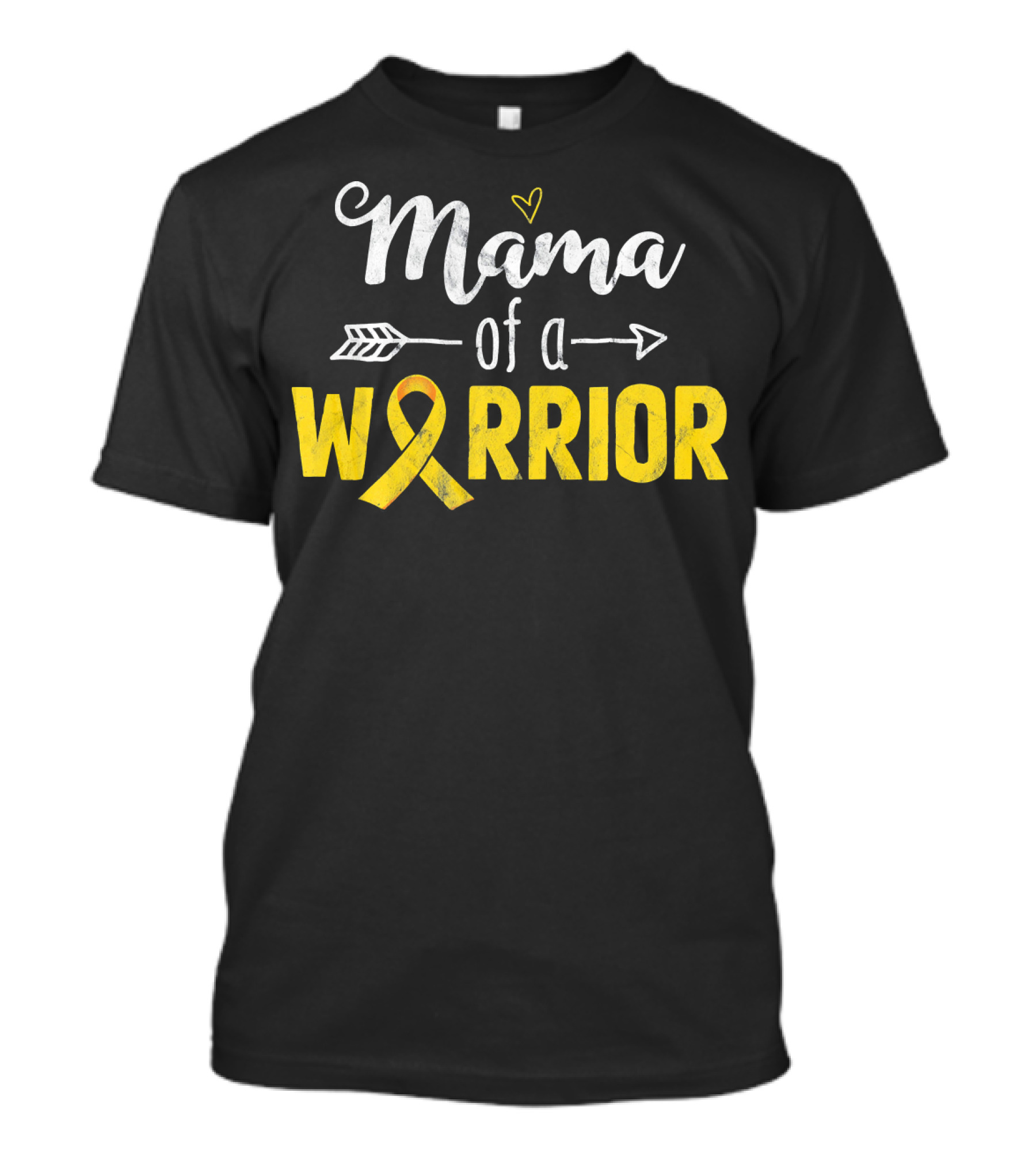 Mama Of A Warrior Childhood Cancer Awareness Yellow T-Shirt