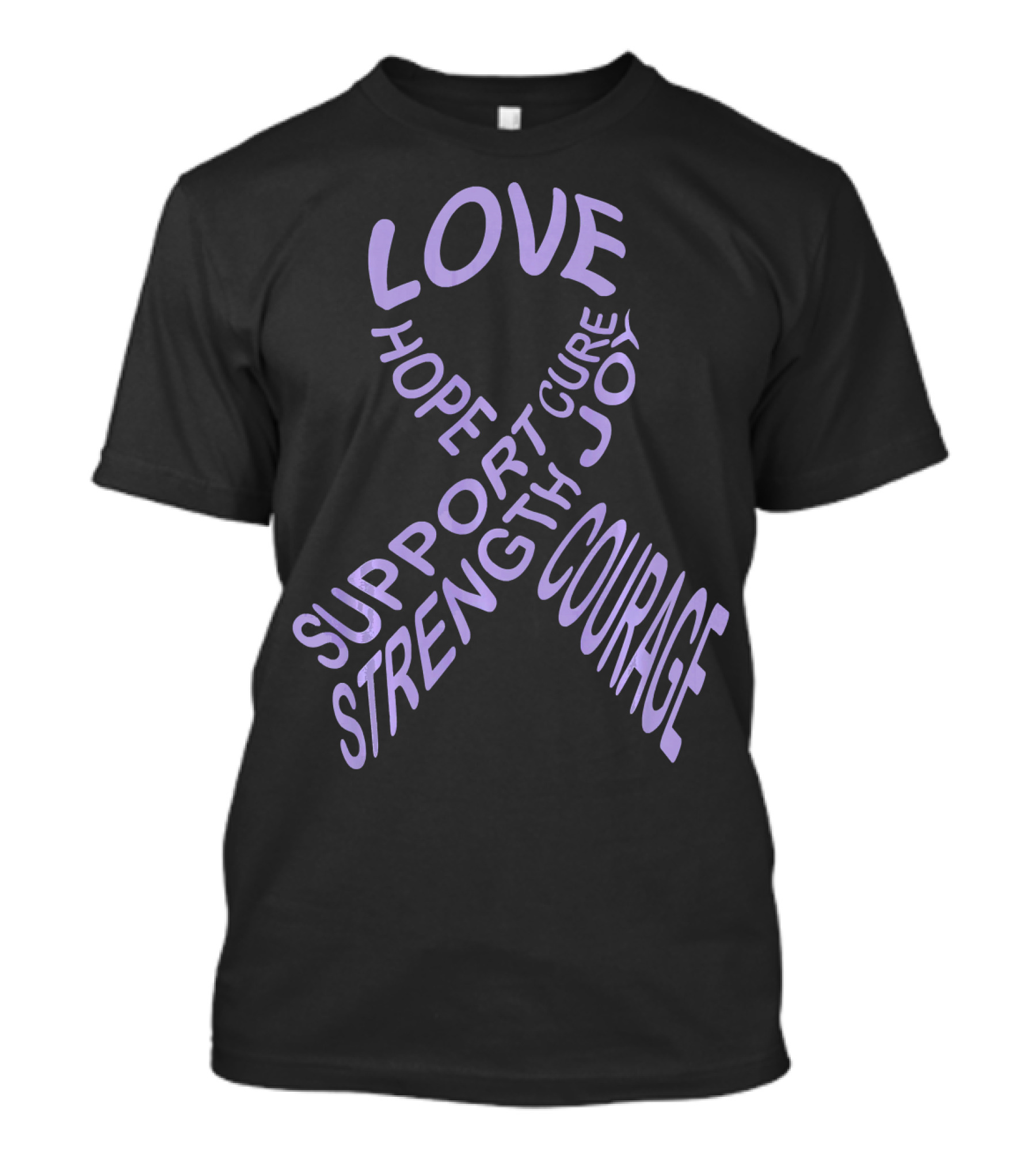 Love Hope Support Strength Courage Cure Joy Testicular Cancer Awareness Fight Cancer T-Shirt