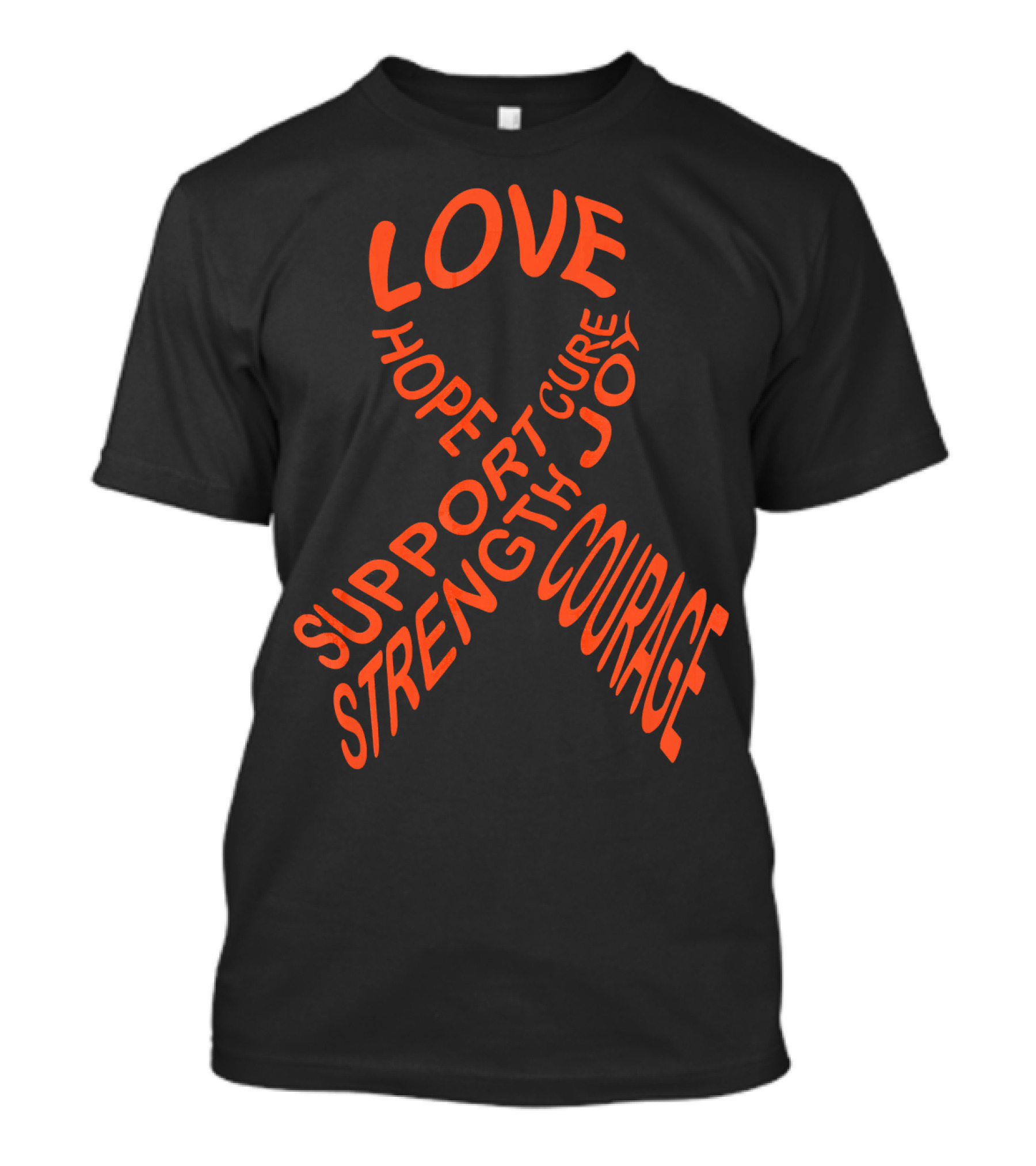 Leukemia Cancer Awareness Ribbon Love Hope Support Strength Courage Cure Joy T-Shirt