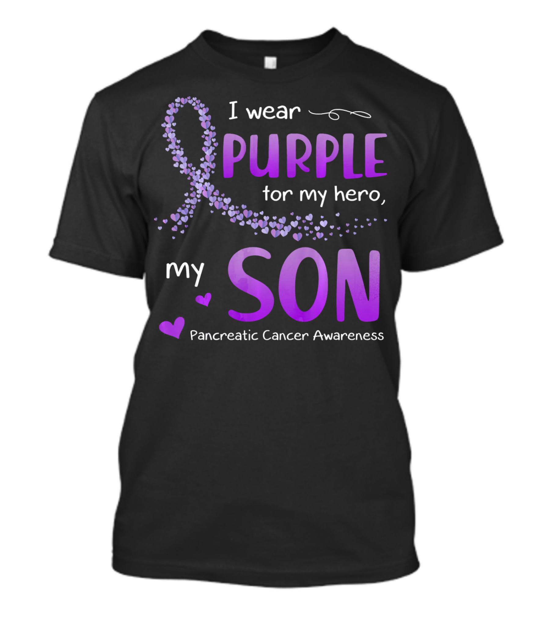 I Wear Purple For My Hero My Son Pancreatic Cancer Awareness T-Shirt