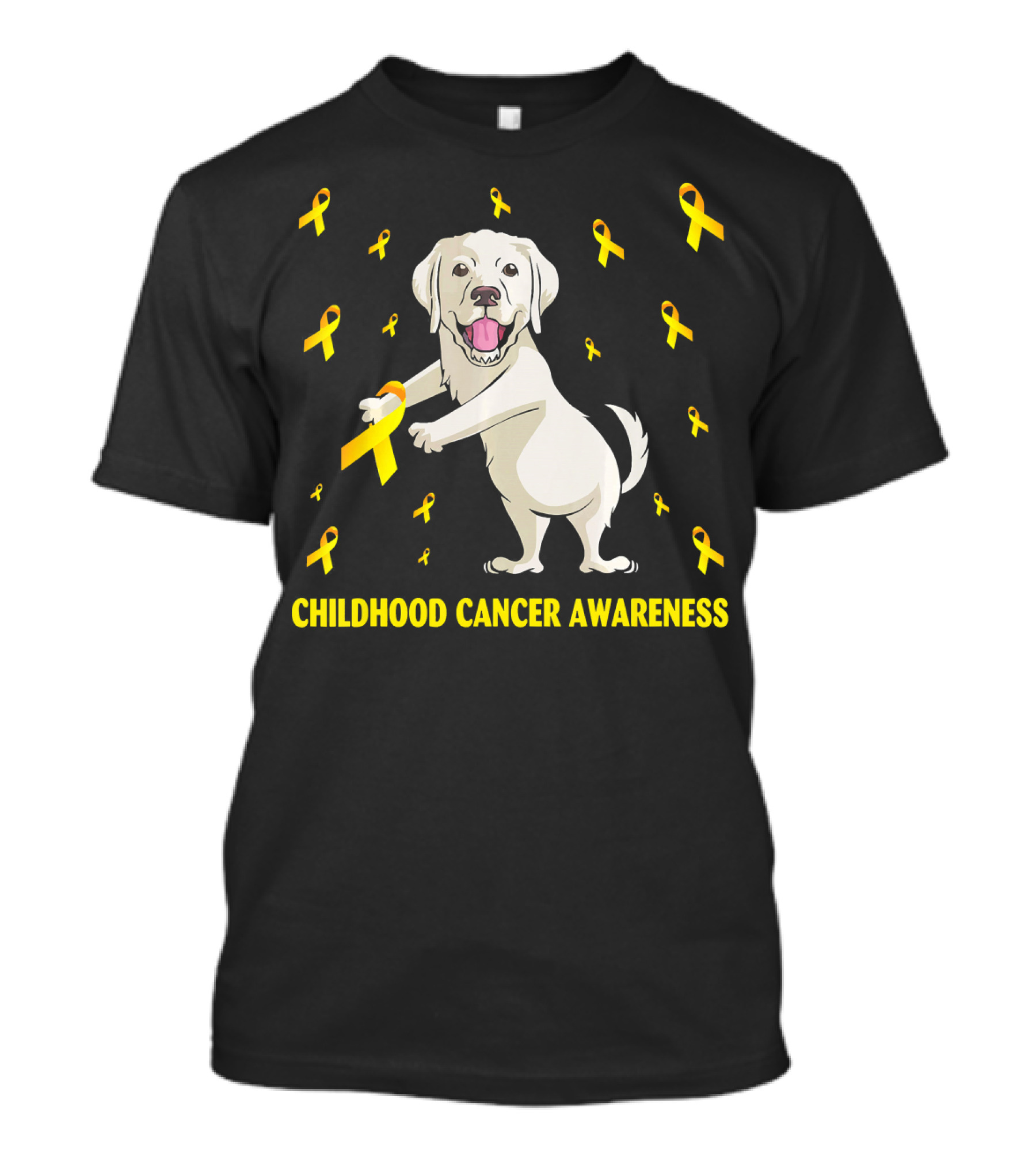 Childhood Cancer Awareness Flossing Labrador Gold T-Shirt
