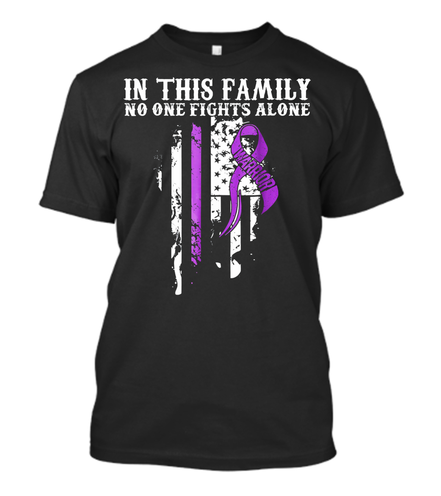In This Family No One Fights Alone Pancreatic Cancer Warrior T-Shirt