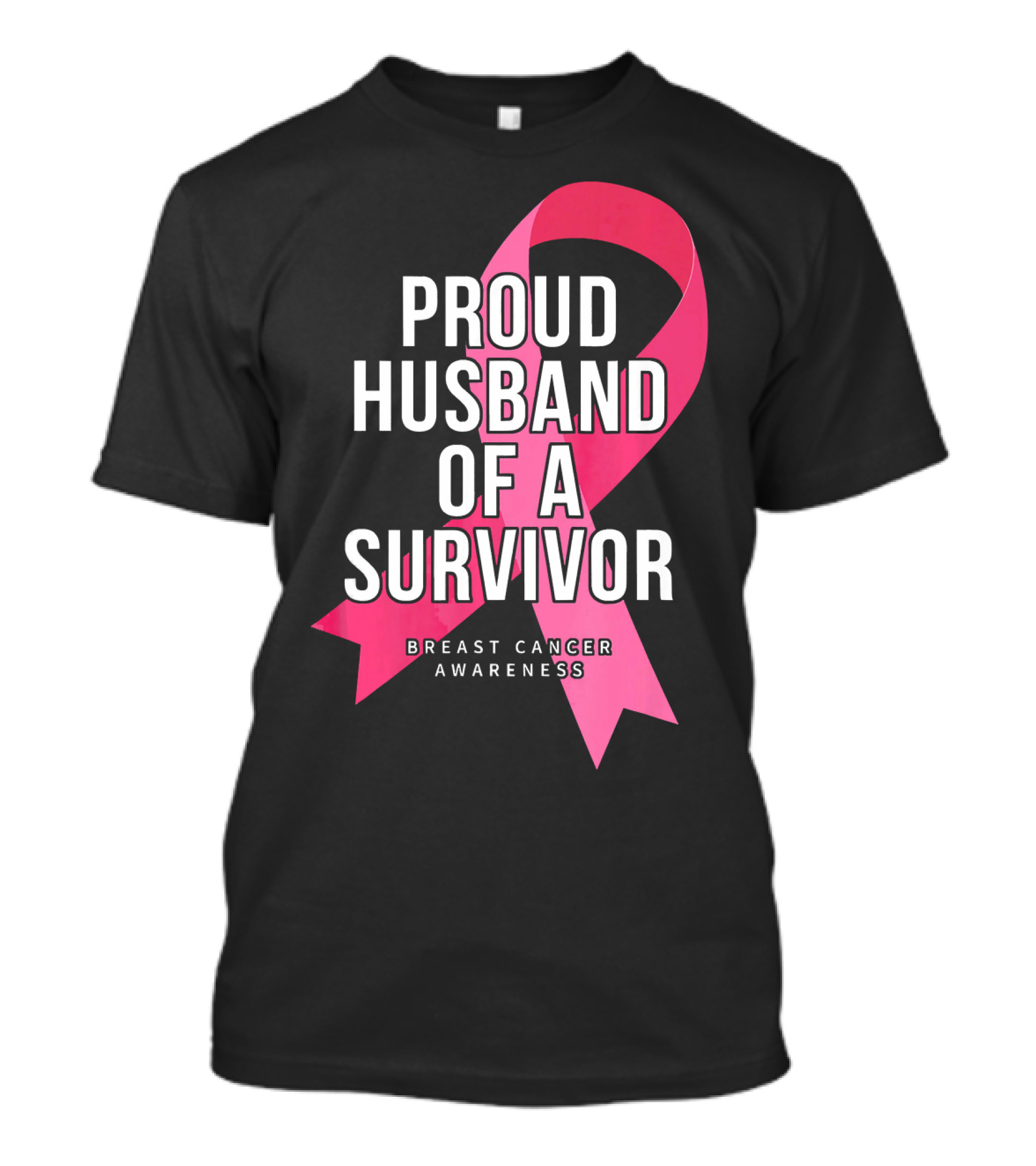 Proud Husband Of A Survivor Breast Cancer Awareness Pink T-Shirt