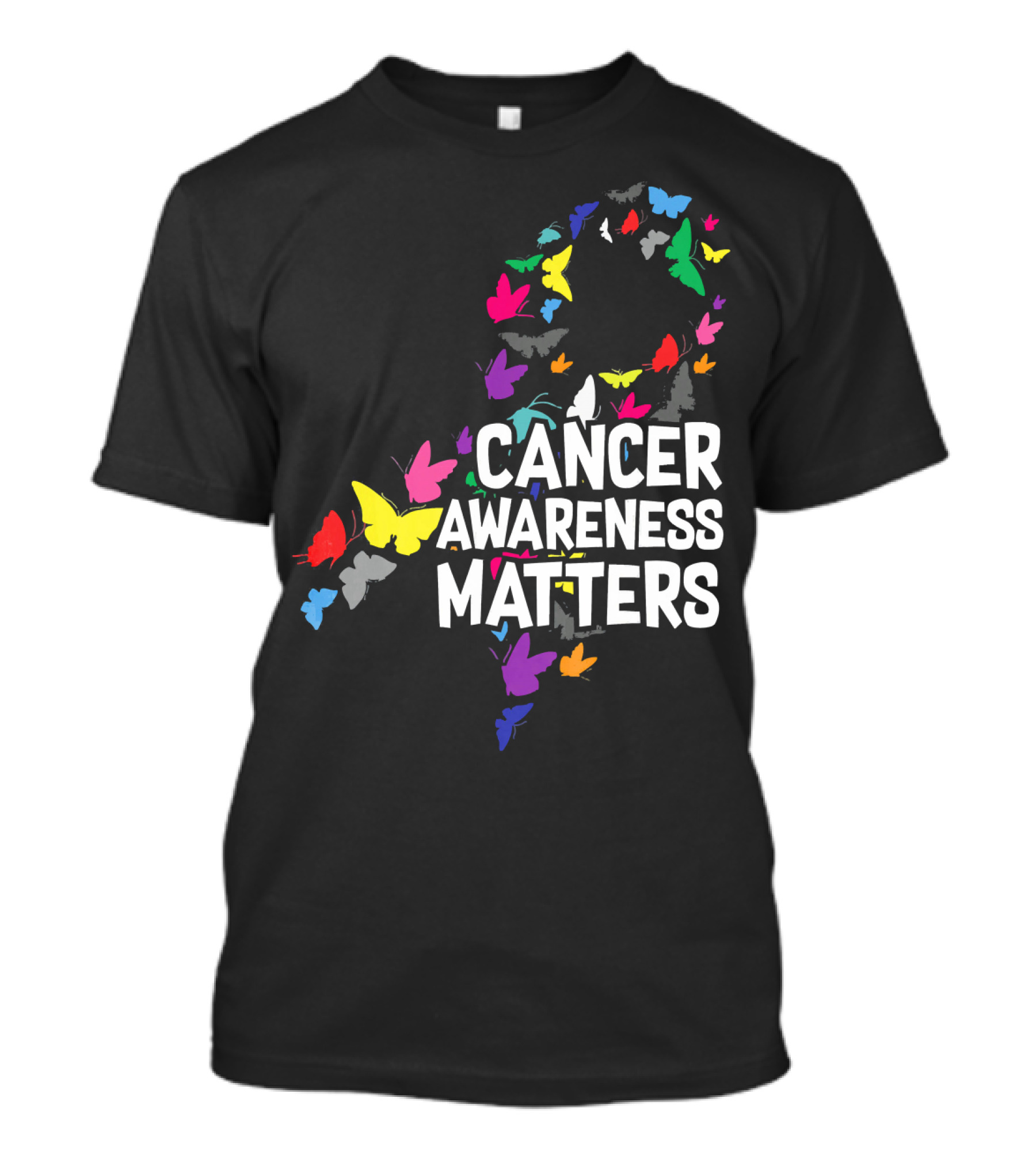 Cancer Awareness Matters Butterfly Ribbon T-Shirt