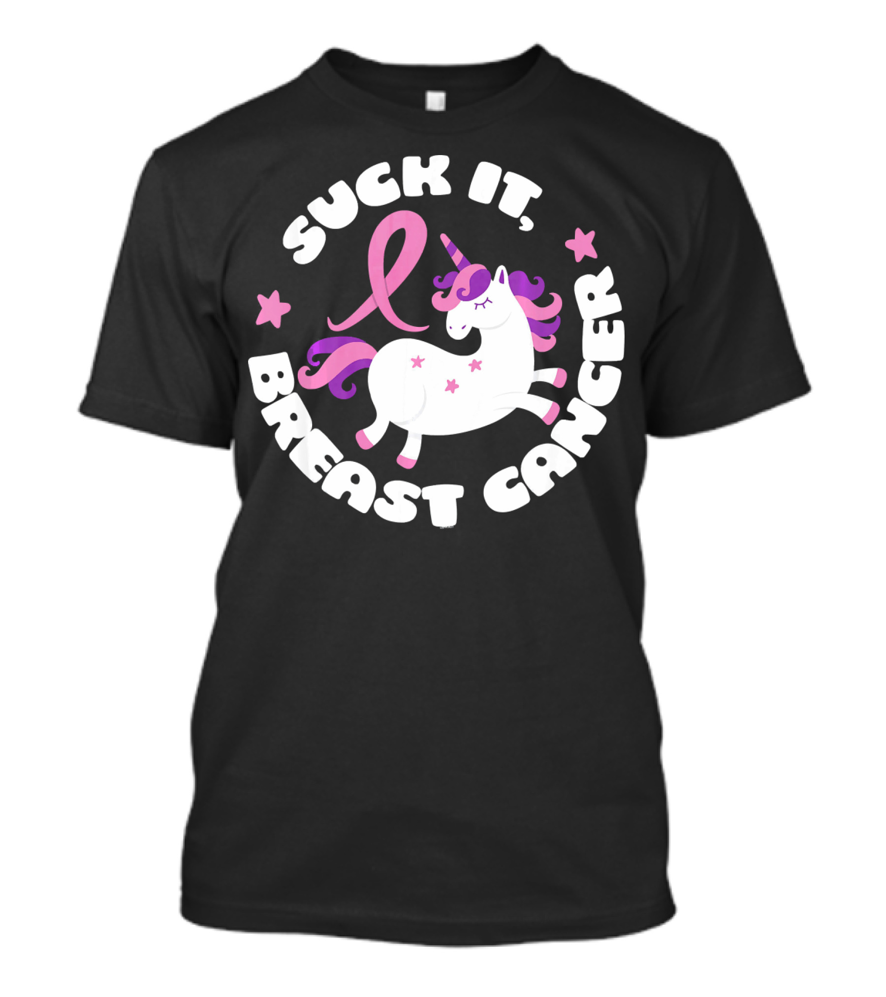 Suck It Breast Cancer Unicorn Pink T-Shirt