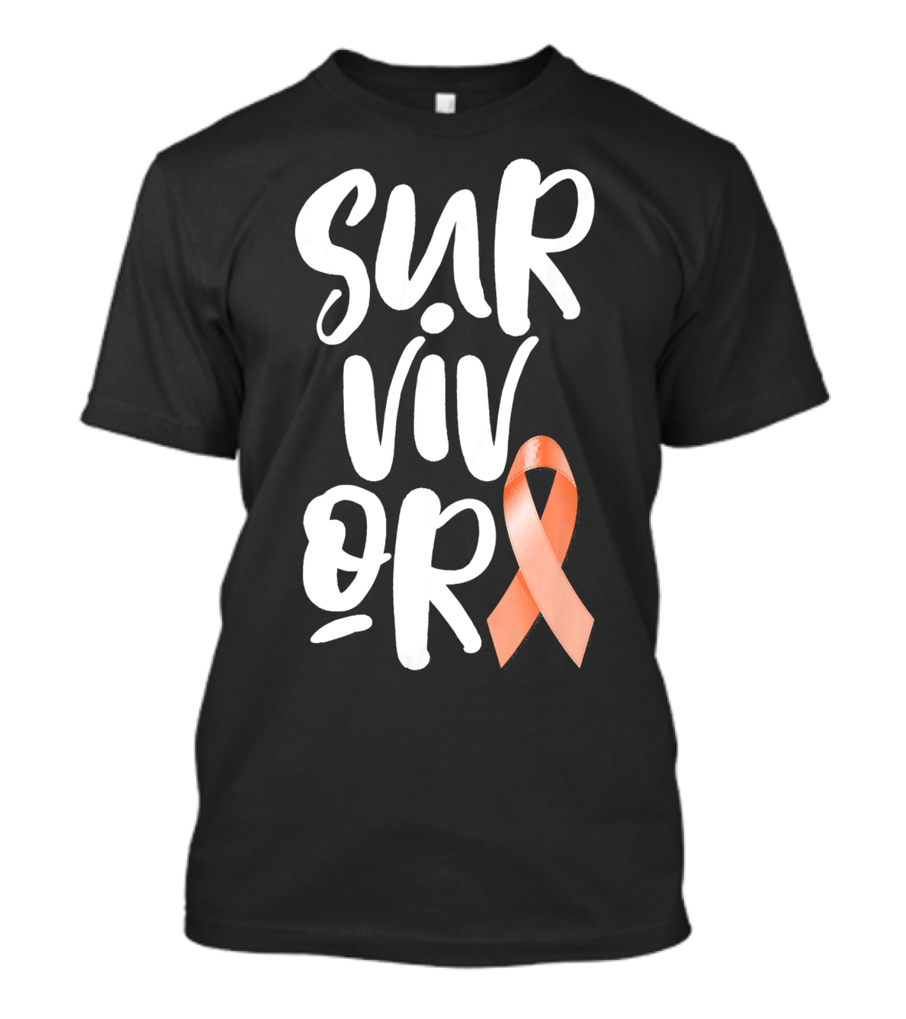Survivor Uterine Cancer Peach Ribbon Awareness T-Shirt