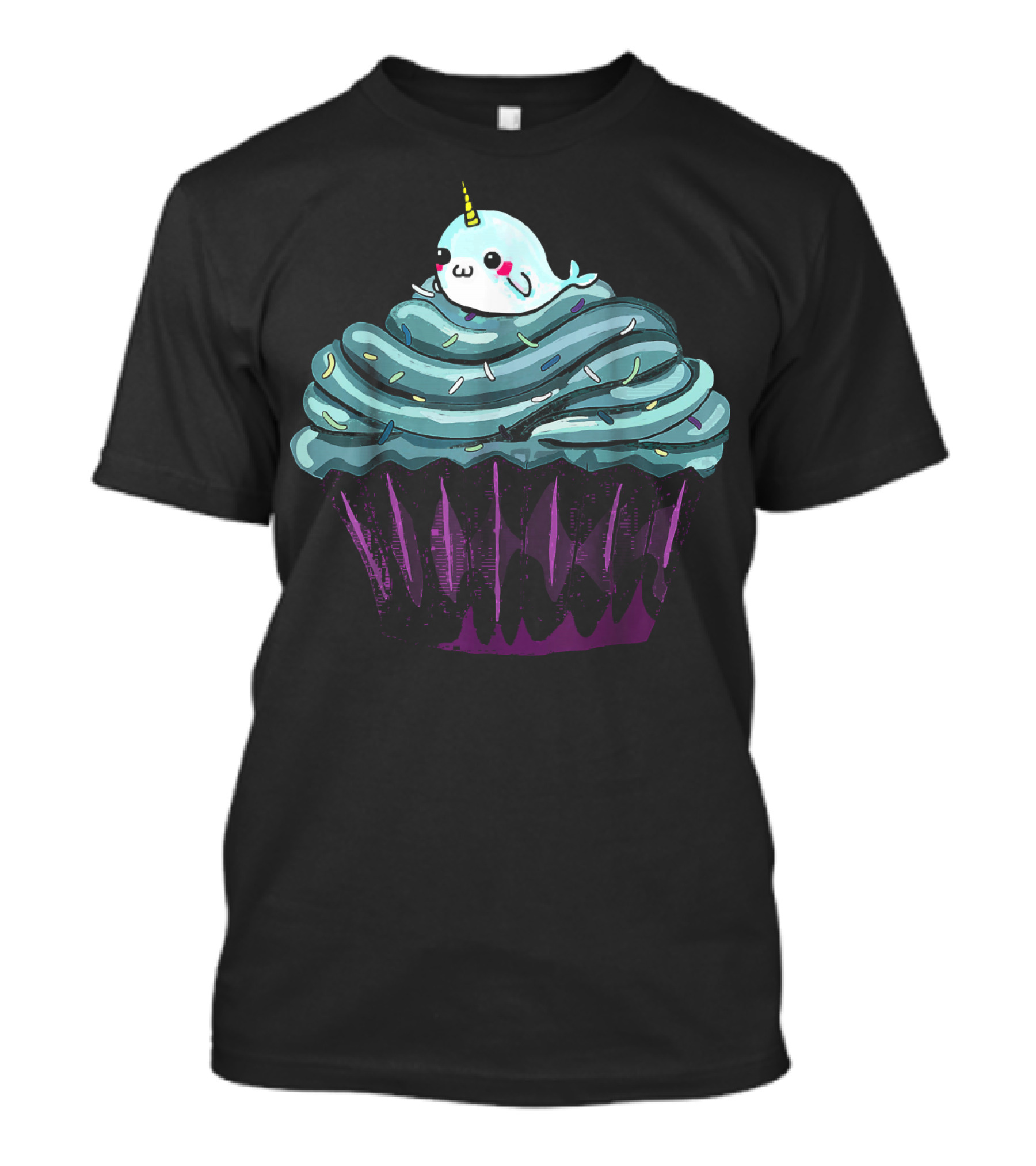 Narwhal Cupcake Cute Blue Icing Dessert T-Shirt