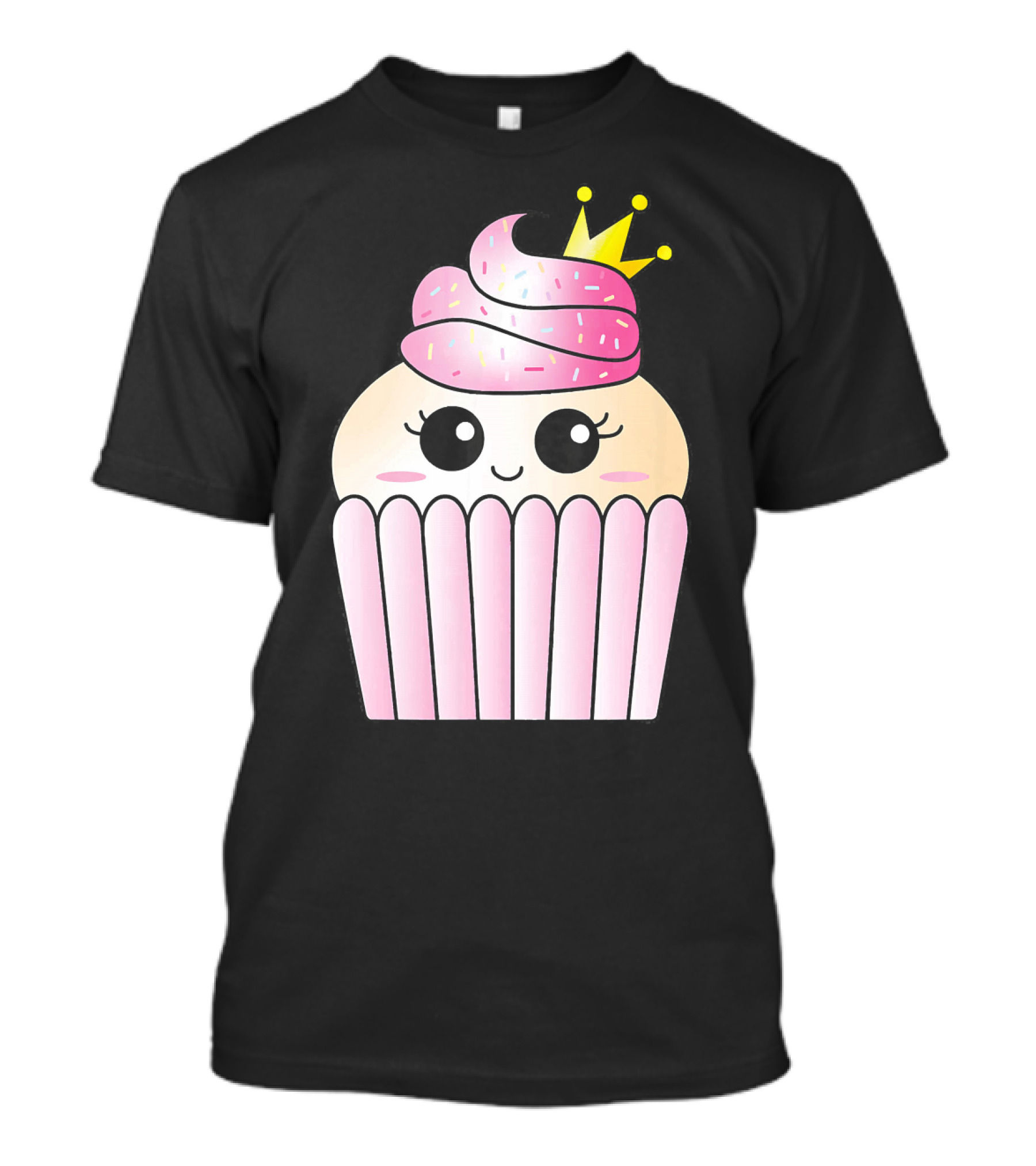 Sweet Pink Cupcake Muffin Queen Kawaii Crown T-Shirt