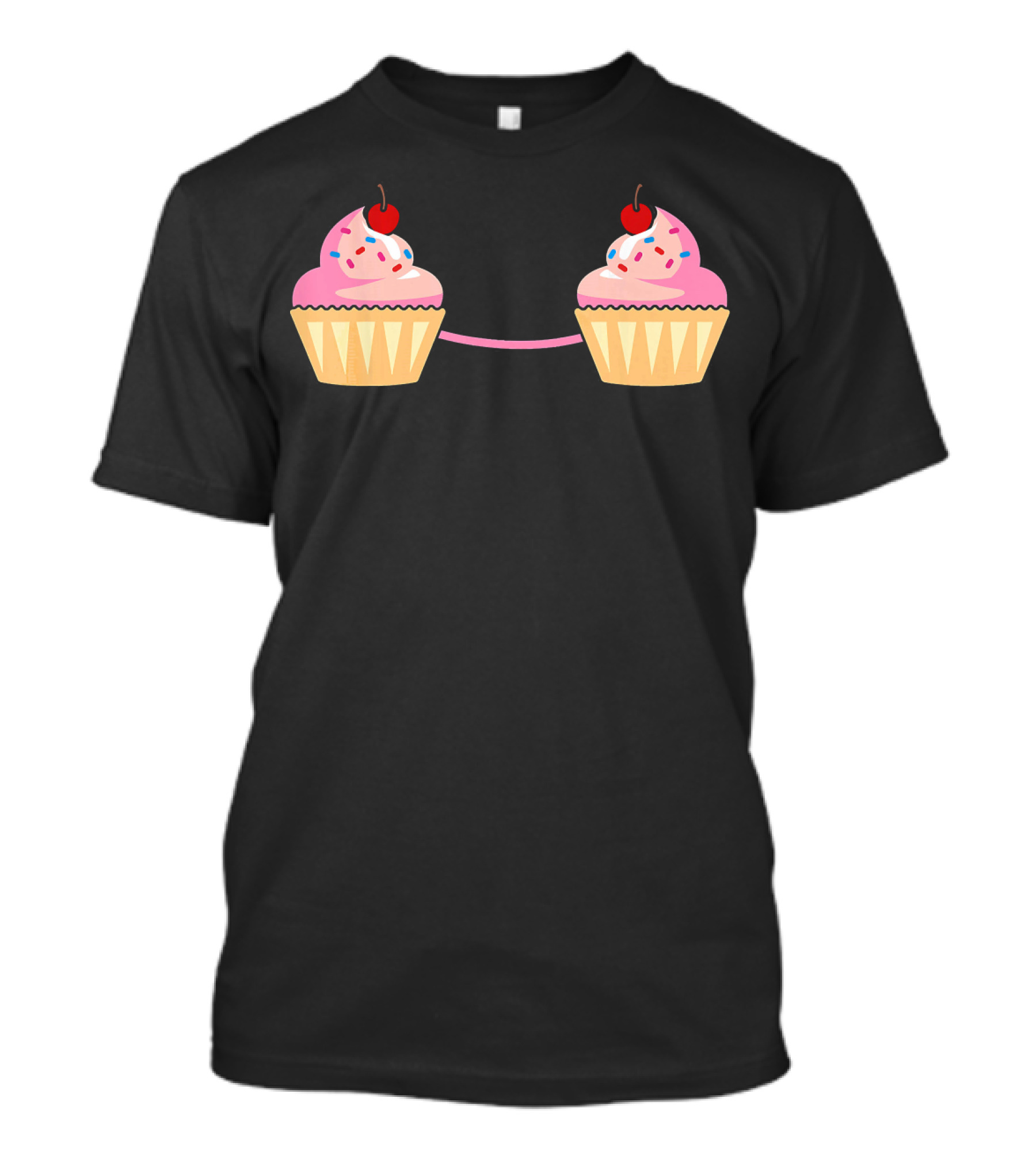 Cupcake Bra Costume Cute Food With Pink Frosting And Cherry On Top T-Shirt