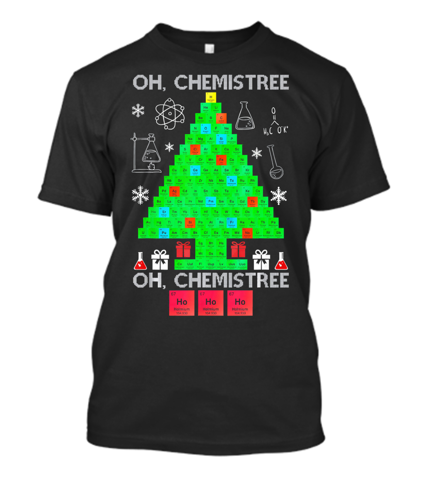 Oh Chemistree Chemistree Science Periodic Table Holiday Tree T-Shirt