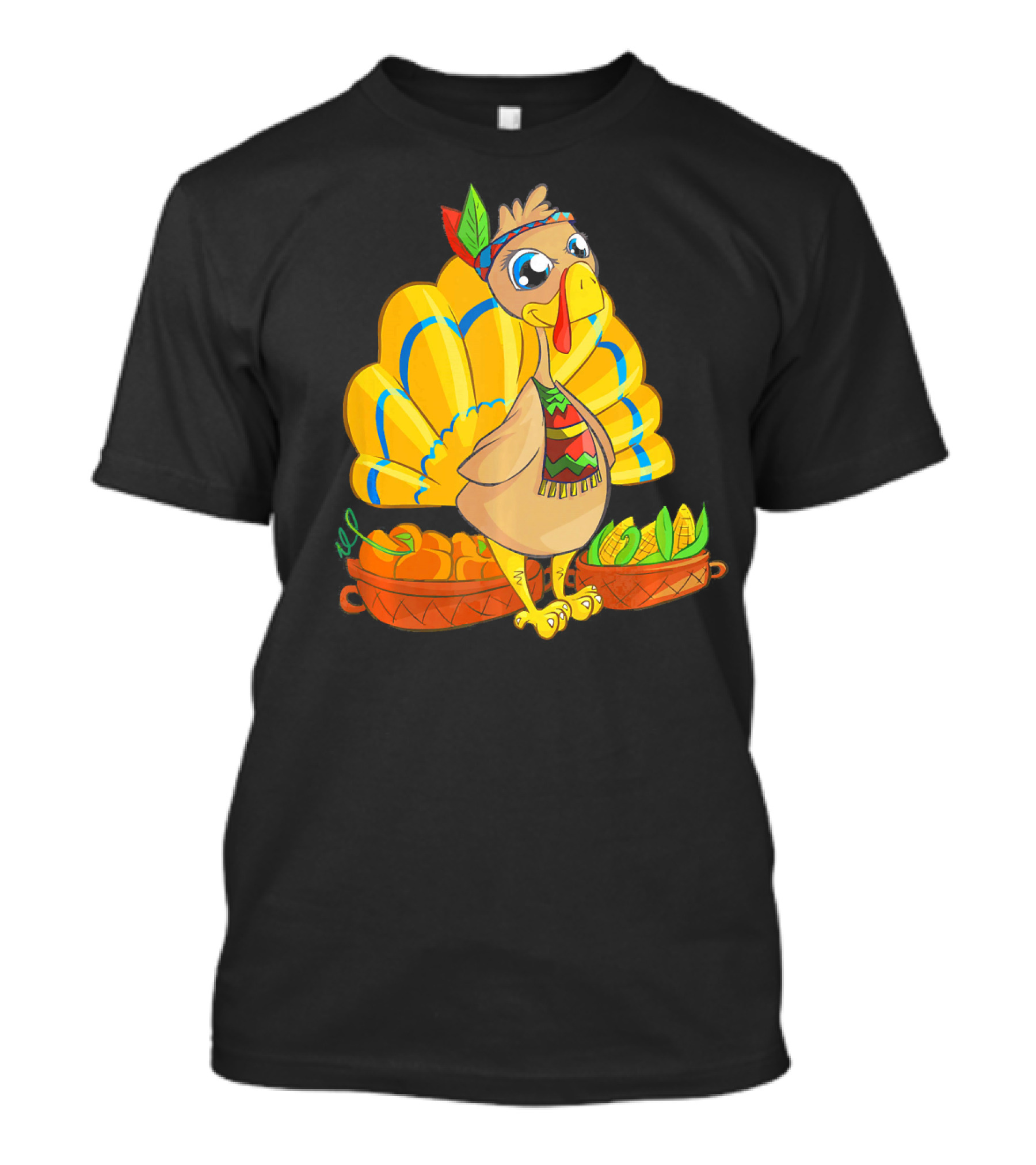 Thanksgiving Turkey Cartoon Harvest Cornucopia T-Shirt