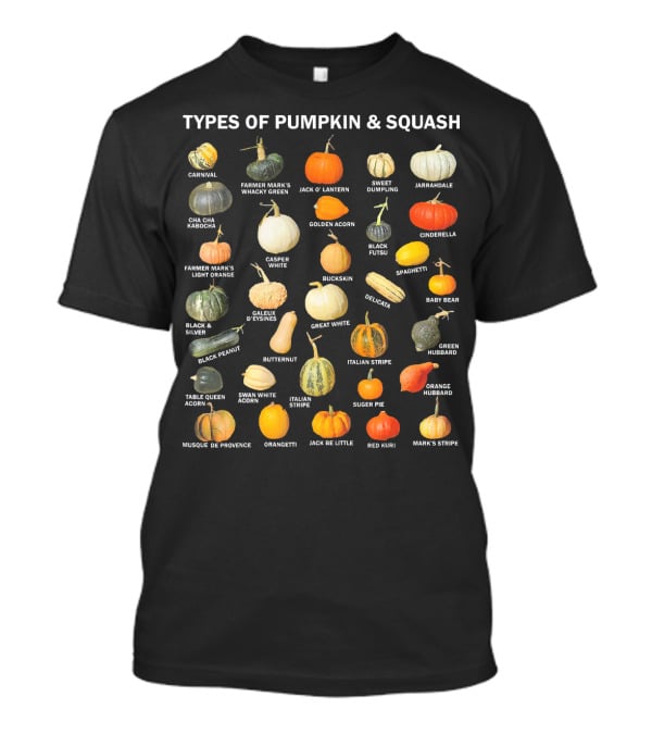 Types Of Pumpkin And Squash Carnival To Mark's Stripe Autumn Harvest T-Shirt