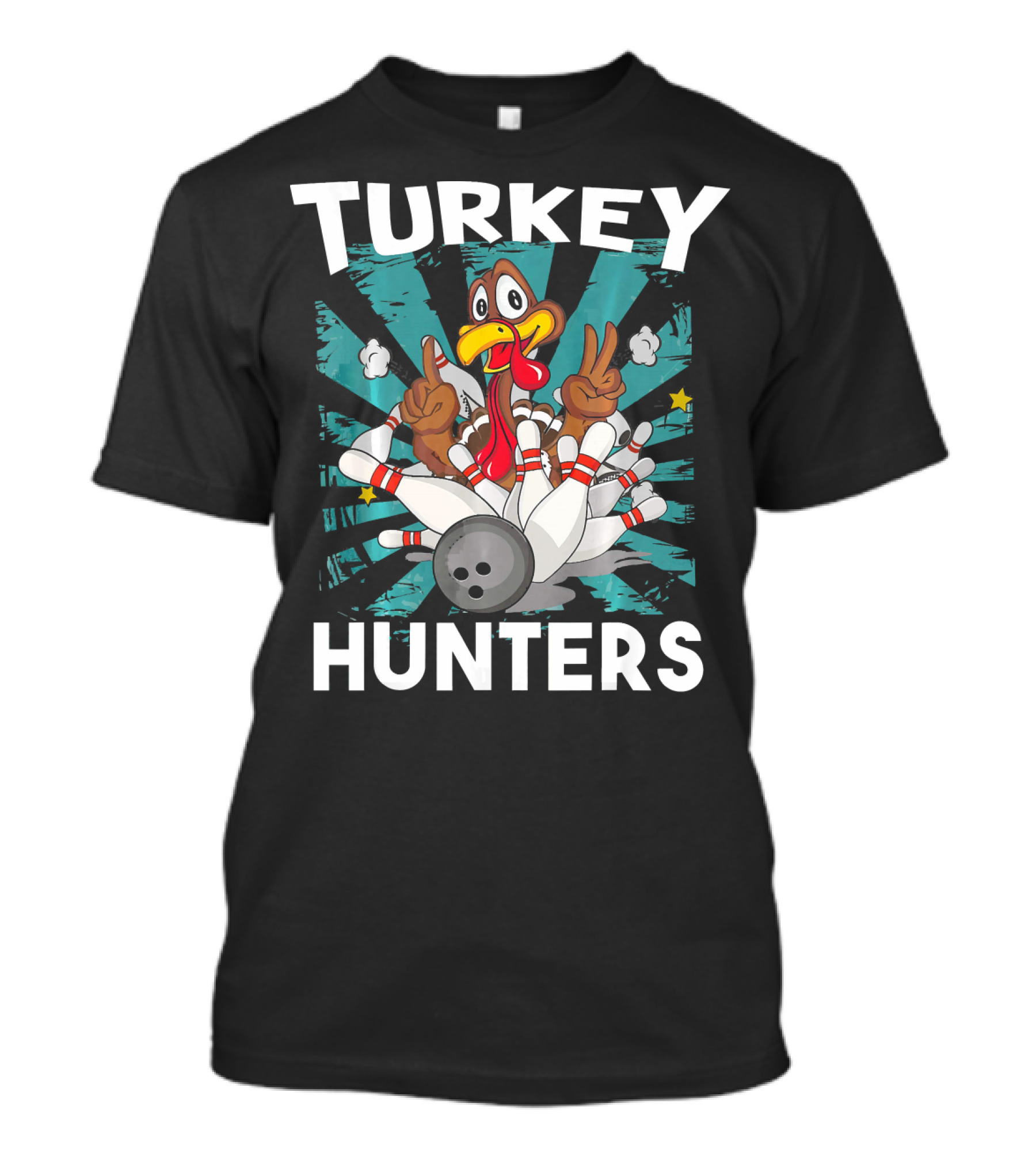 Turkey Hunters Funny Thanksgiving Bowling T-Shirt
