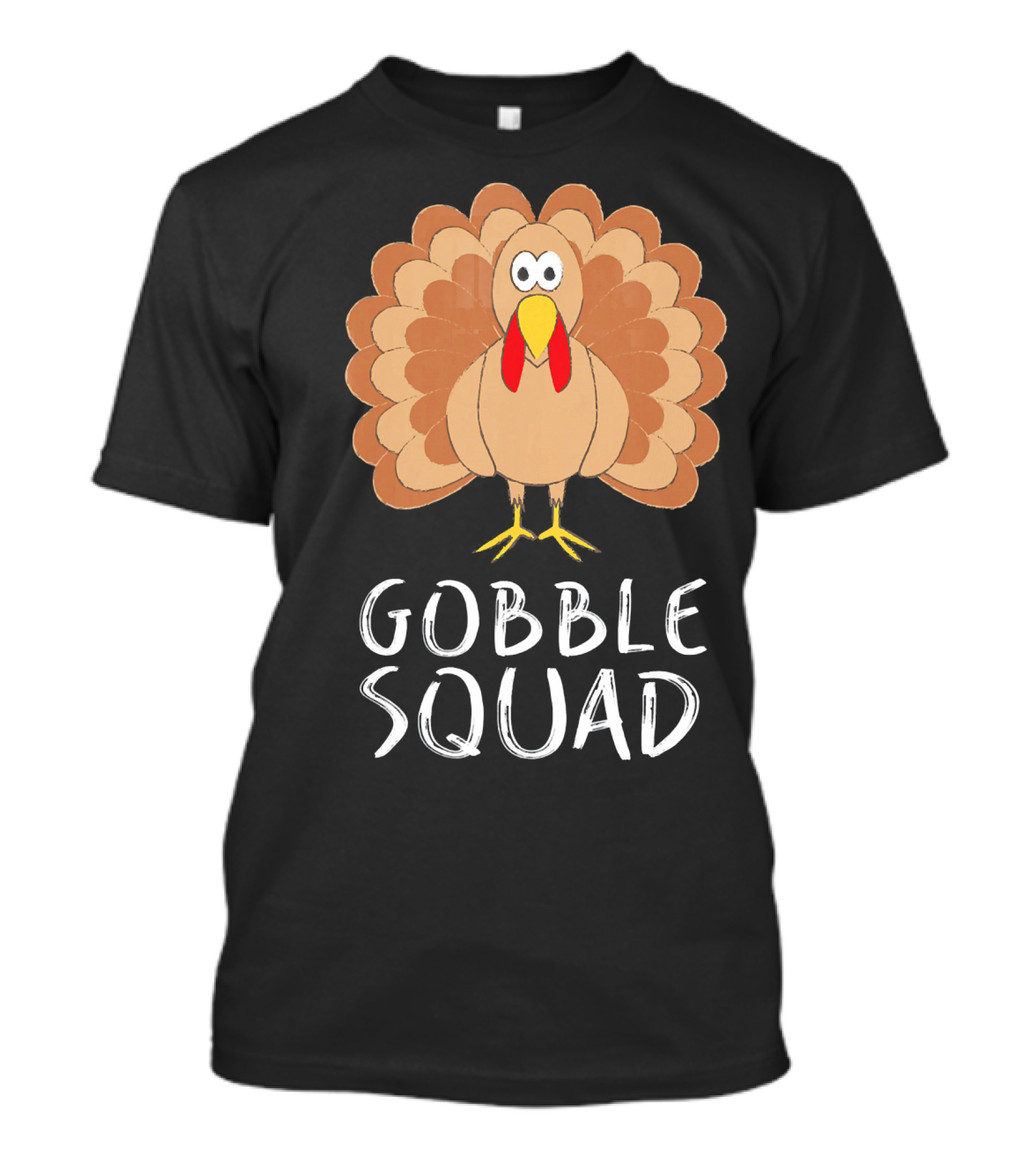 Gobble Squad Cute Turkey Trot Thankful Turkey T-Shirt