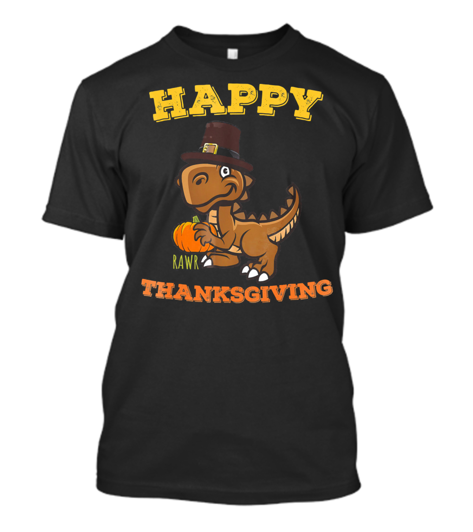 Happy Thanksgiving Dinosaur Pilgrim Rawr T-Shirt