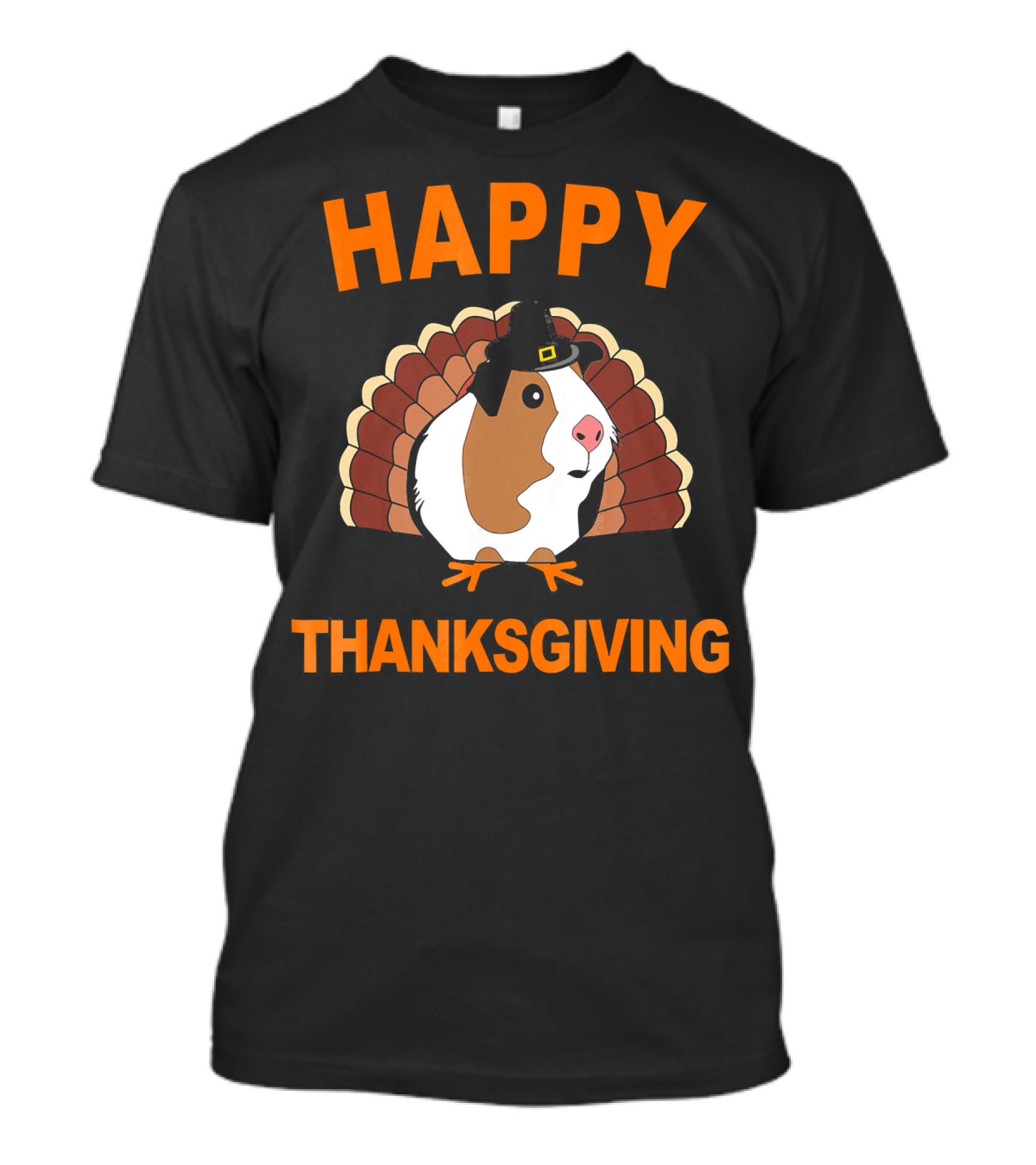 Happy Thanksgiving Funny Guinea Pig With Turkey Hat T-Shirt