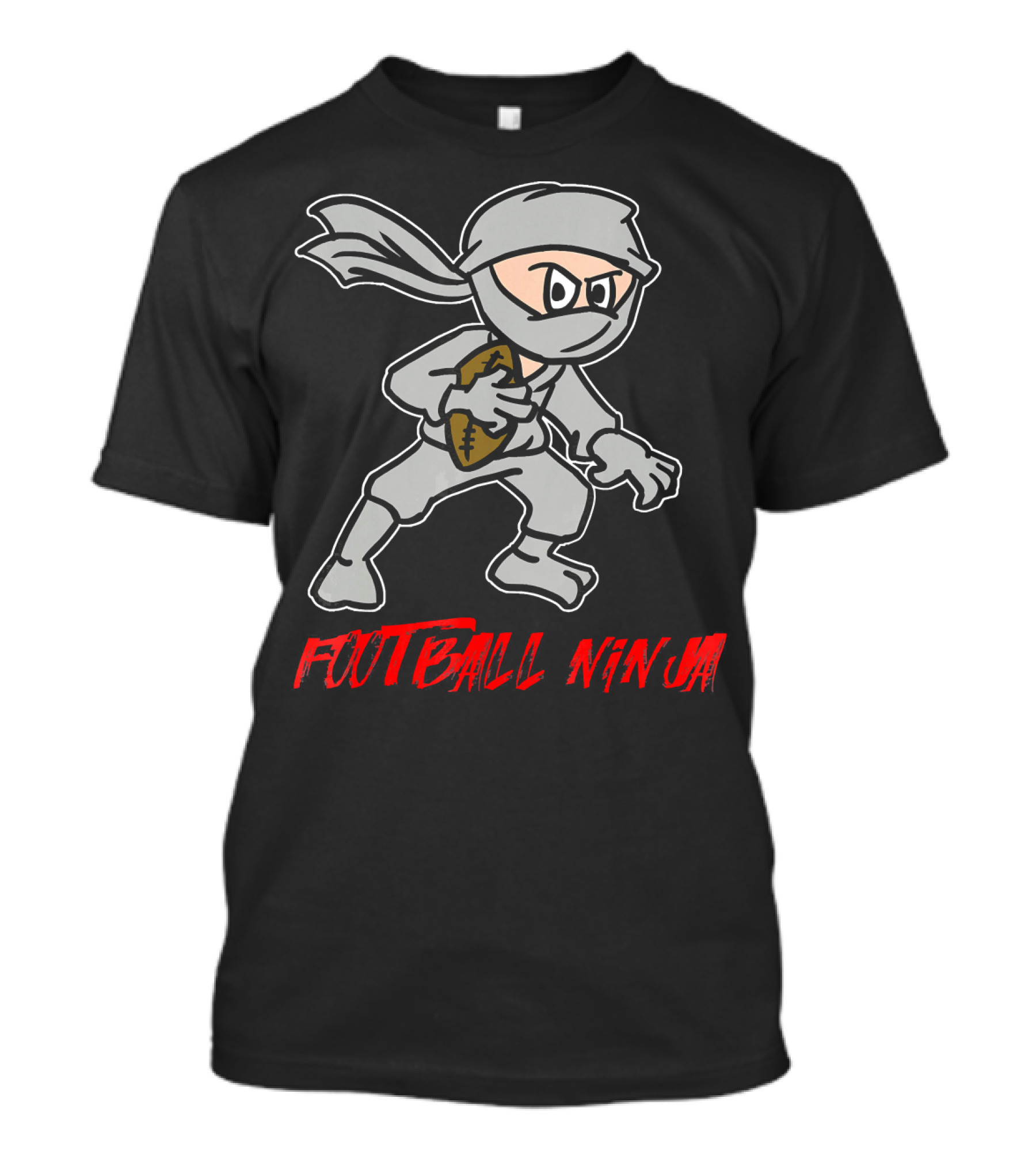 Football Ninja Funny Sport Game League Ninja Holding Football T-Shirt