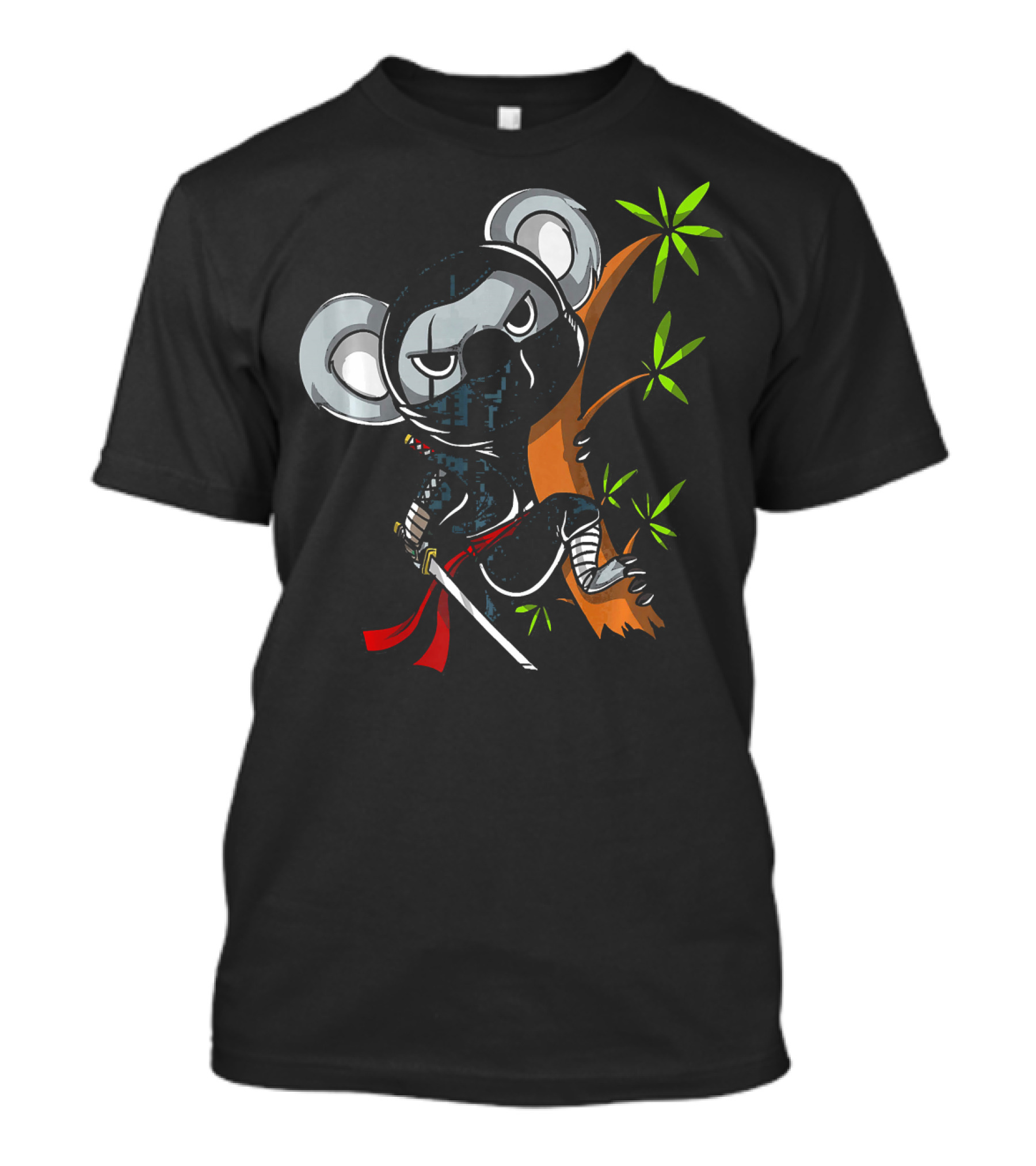 Koala Bear Ninja Samurai With Sword In Tree T-Shirt