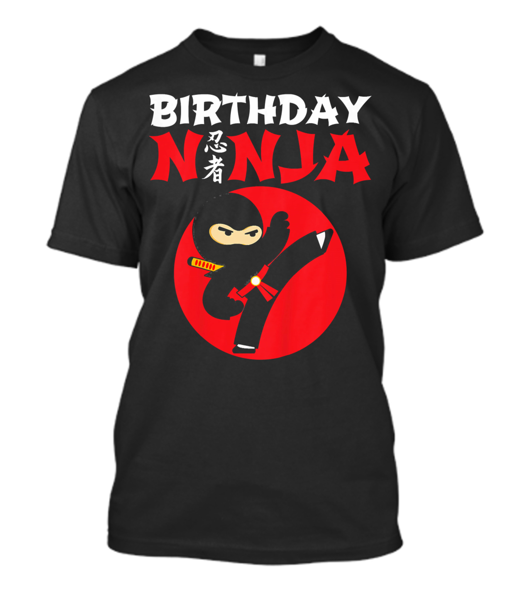 Birthday Ninja Kicking Action Kids Party T-Shirt