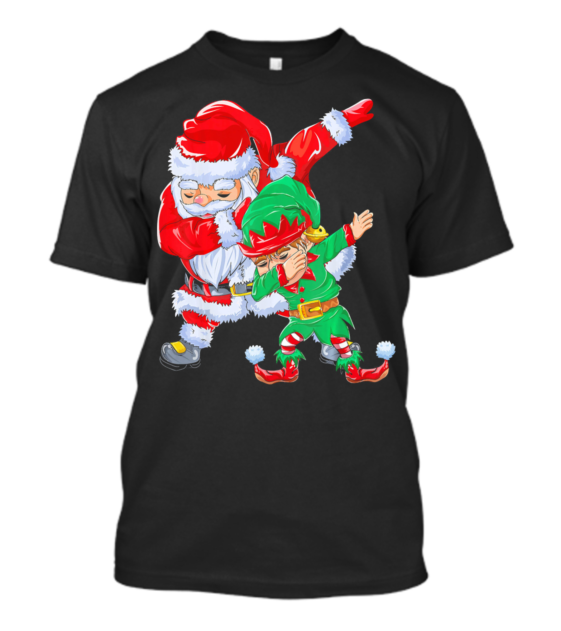 Santa And Elf Performing Dab Dance Moves T-Shirt