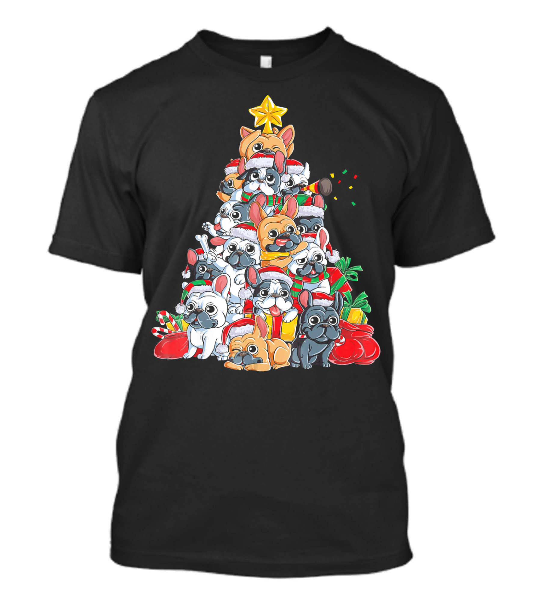 French Bulldog Xmas Tree Holiday T-Shirt