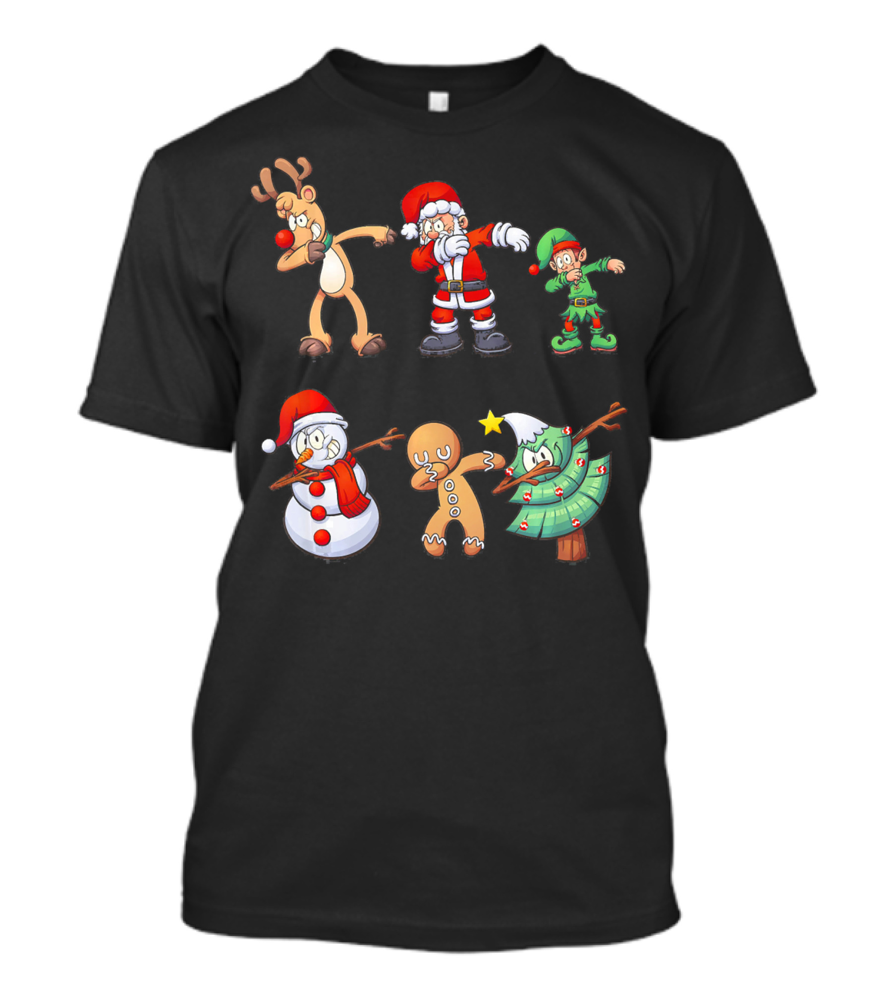 Christmas Dabbing Santa Reindeer Elf Snowman Gingerbread Tree T-Shirt