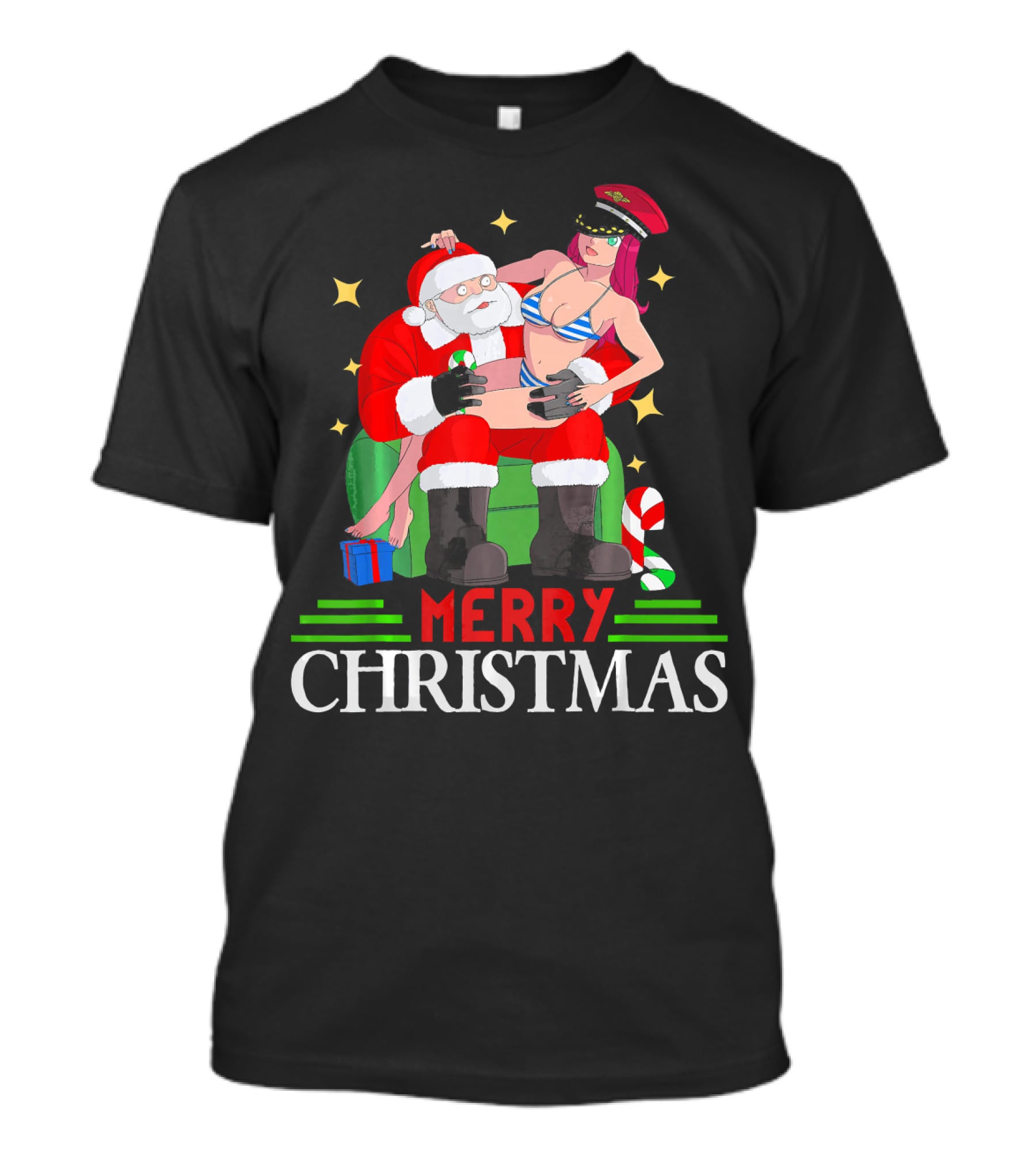 Merry Christmas Santa Claus Sit On Santa's Lap T-Shirt