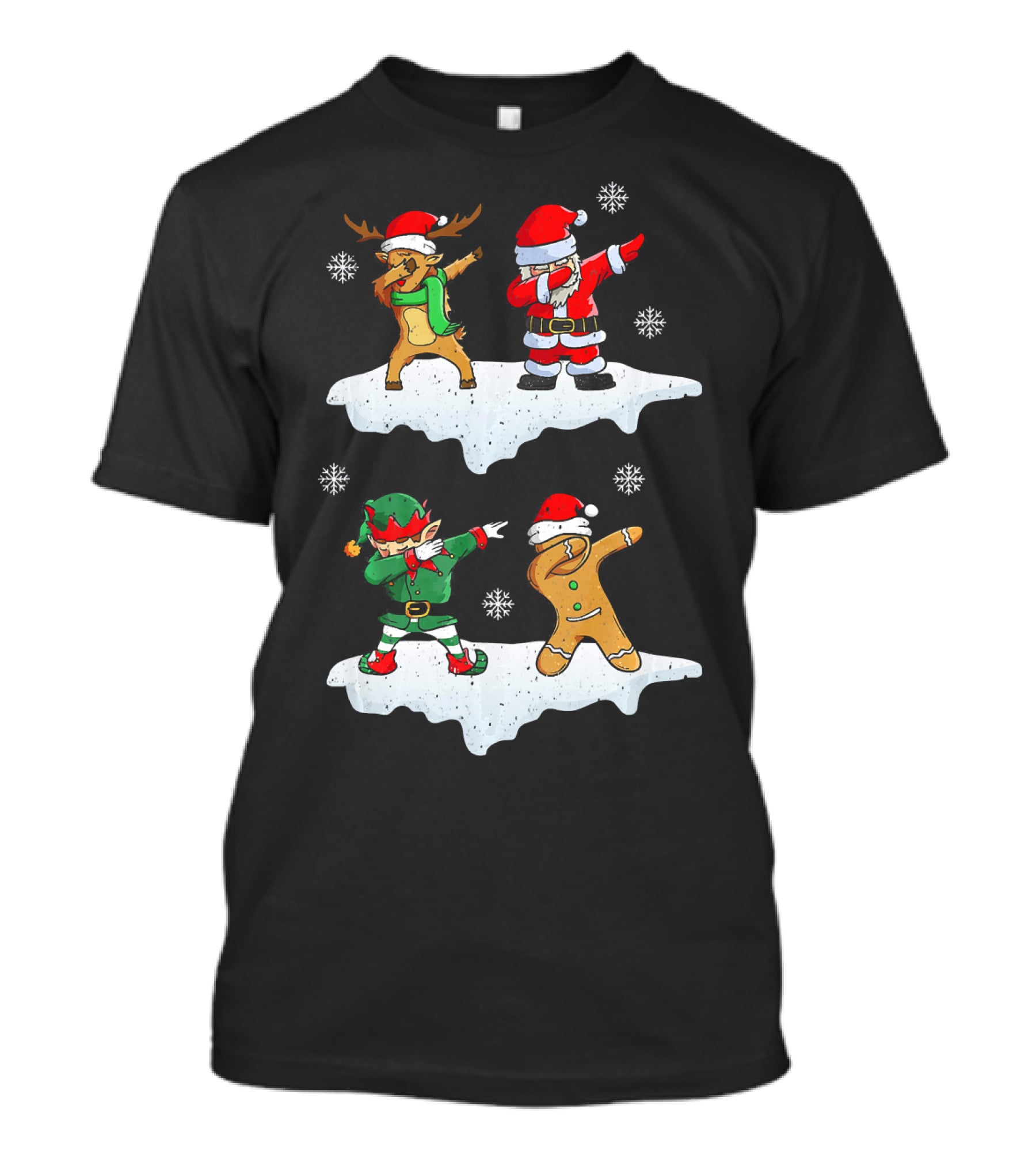 Dabbing Santa Reindeer Elf Dab In The Snowflakes T-Shirt