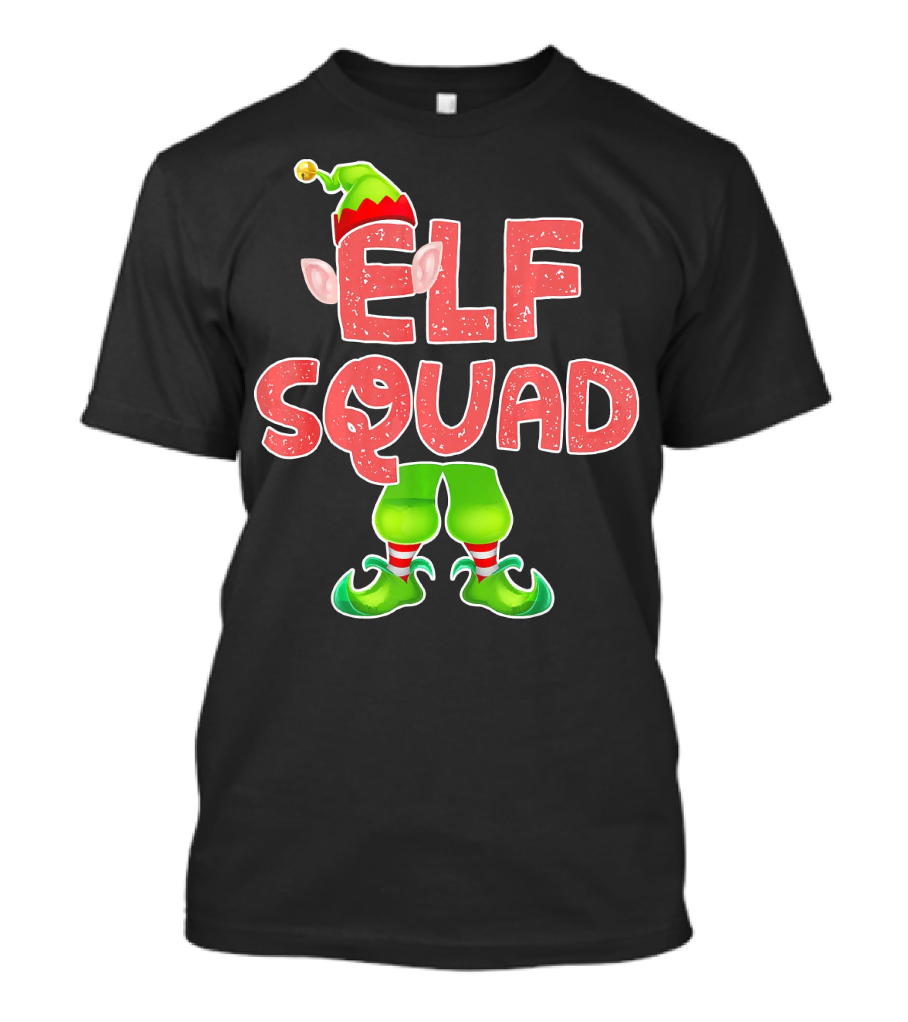Elf Squad Funny Merry Christmas Hat And Shoes T-Shirt