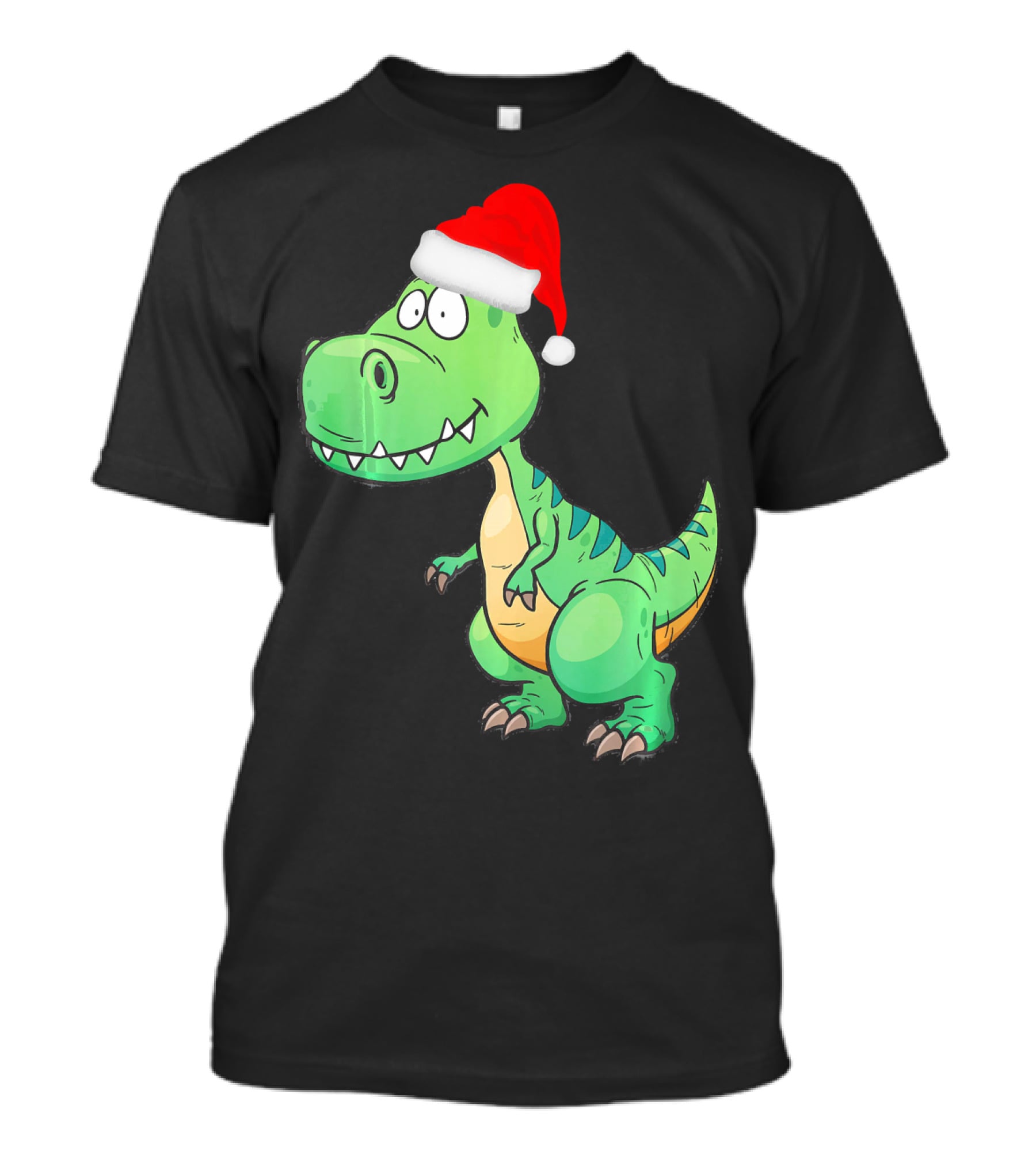 Santa Dinosaur Christmas T-Rex With Santa Hat T-Shirt