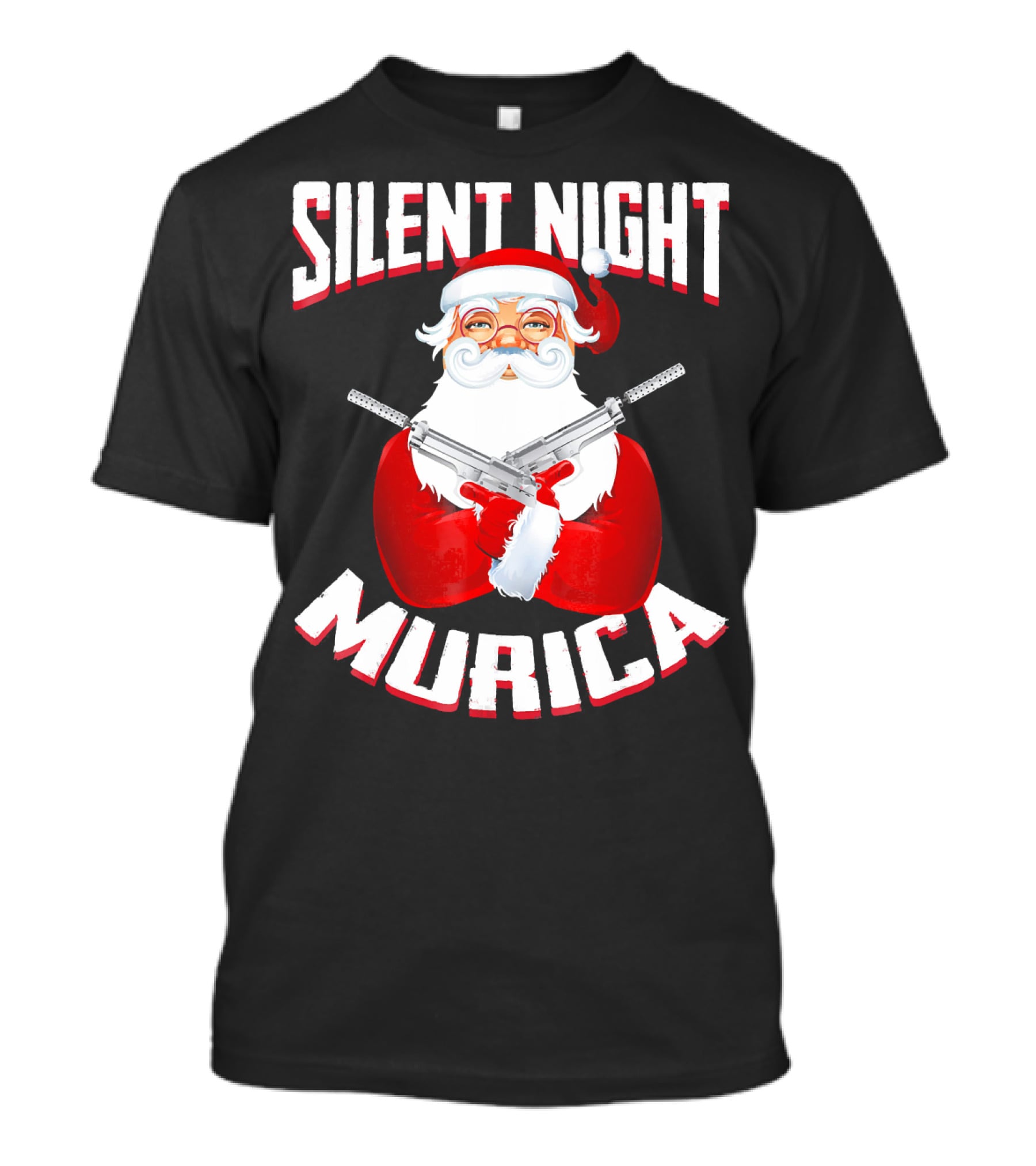 Silent Night Murica Santa With Guns T-Shirt