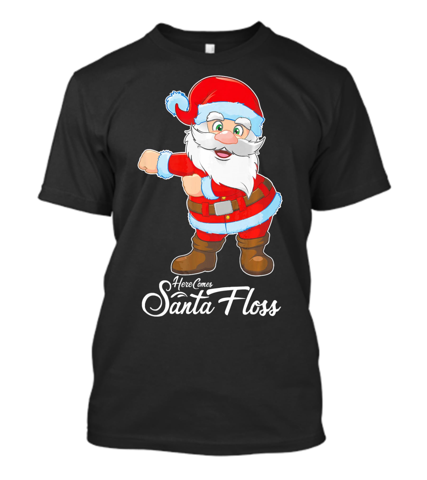 Here Comes Santa Floss Flossing Santa Dance T-Shirt