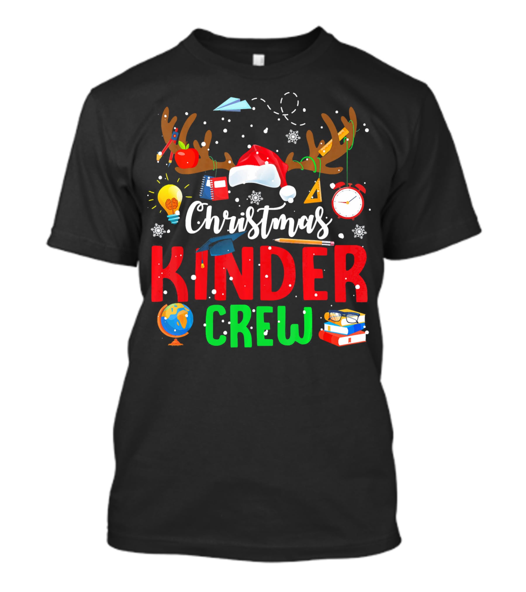 Christmas Kinder Crew Reindeer Holiday School Fun T-Shirt