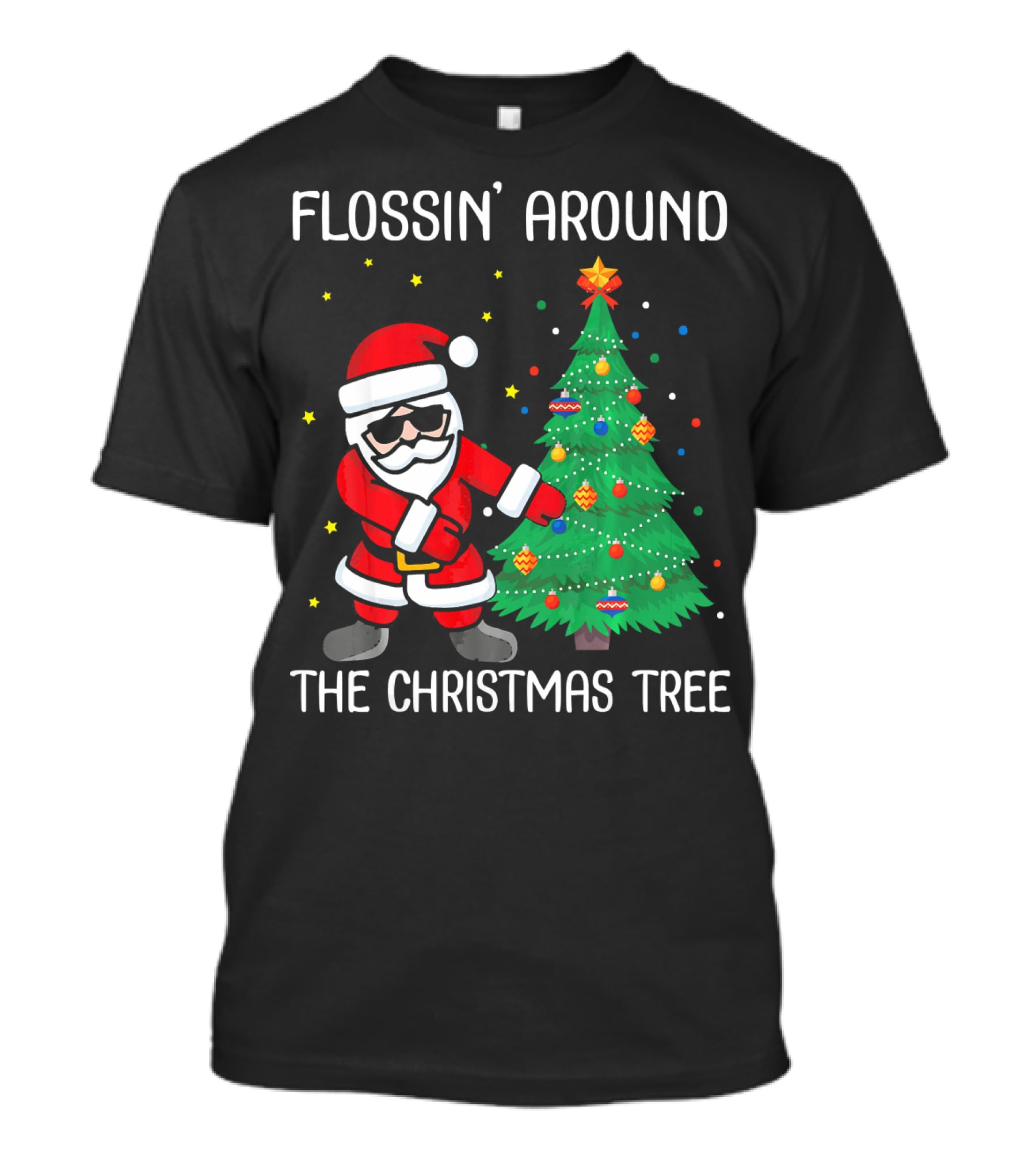 Flossin' Around The Christmas Tree With Santa Claus T-Shirt