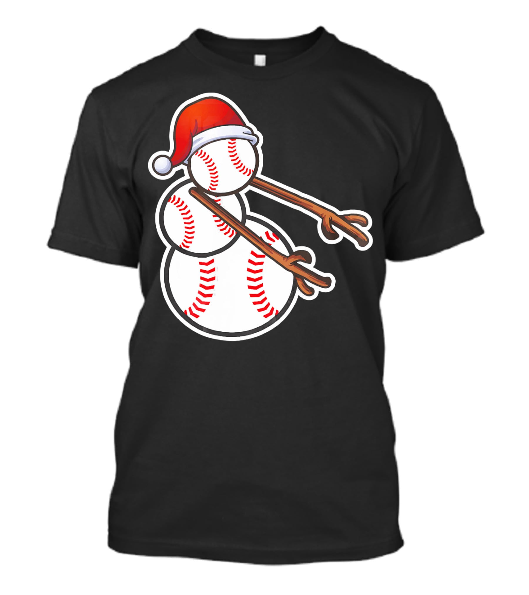 Flossing Snowman Baseballs Santa Hat T-Shirt