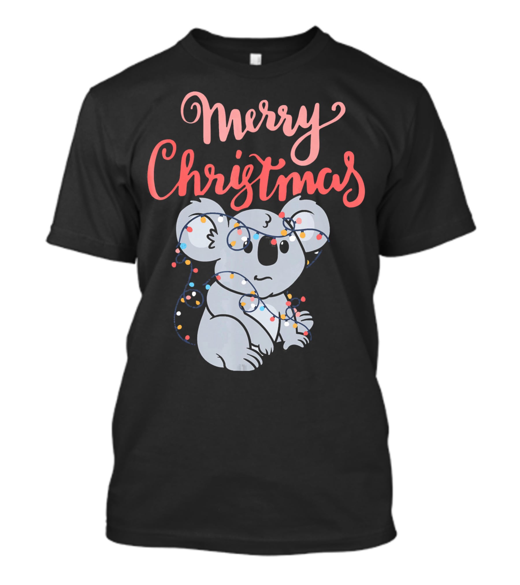 Merry Christmas Koala Bear With Holiday Lights T-Shirt