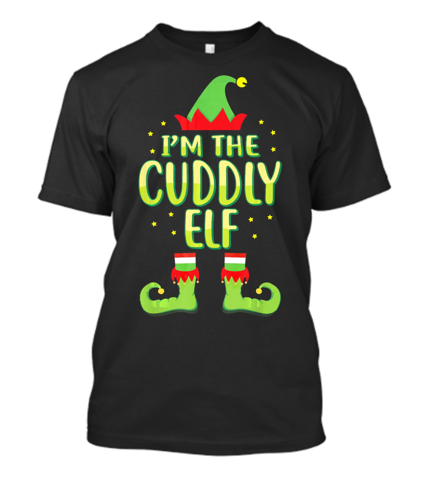 I'm The Cuddly Elf Matching Family Group Christmas Costume T-Shirt