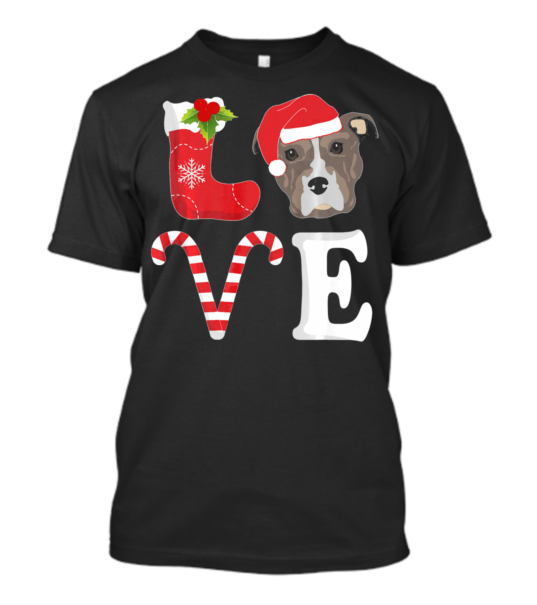 Love Christmas Pitbull Santa Pit Bull T-Shirt