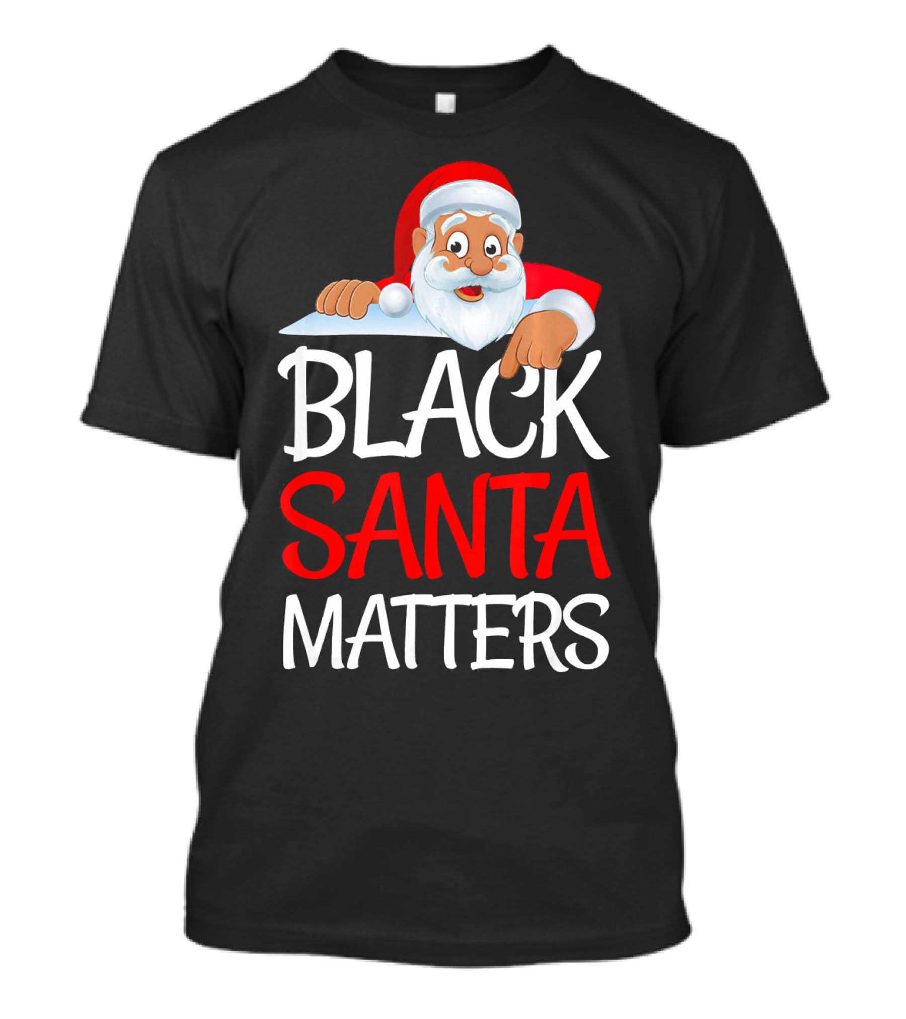 Black Santa Matters Funny Parody Politic Christmas Santa Claus T-Shirt